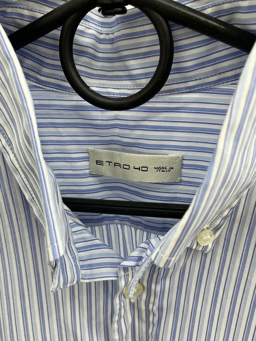 Etro Etro Cotton Stiped Embroidered Logo Button Up Shirt Size US M / EU 48-50 / 2 - 4 Thumbnail