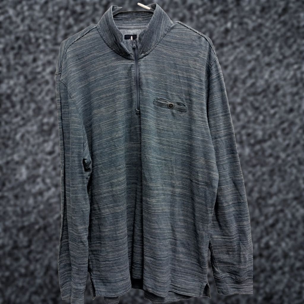 johnnie-O Johnnie-O Sweater Mens L Blue Pinstriped Zip Pullover Preppy Casual Size US L / EU 52-54 / 3 - 1 Thumbnail