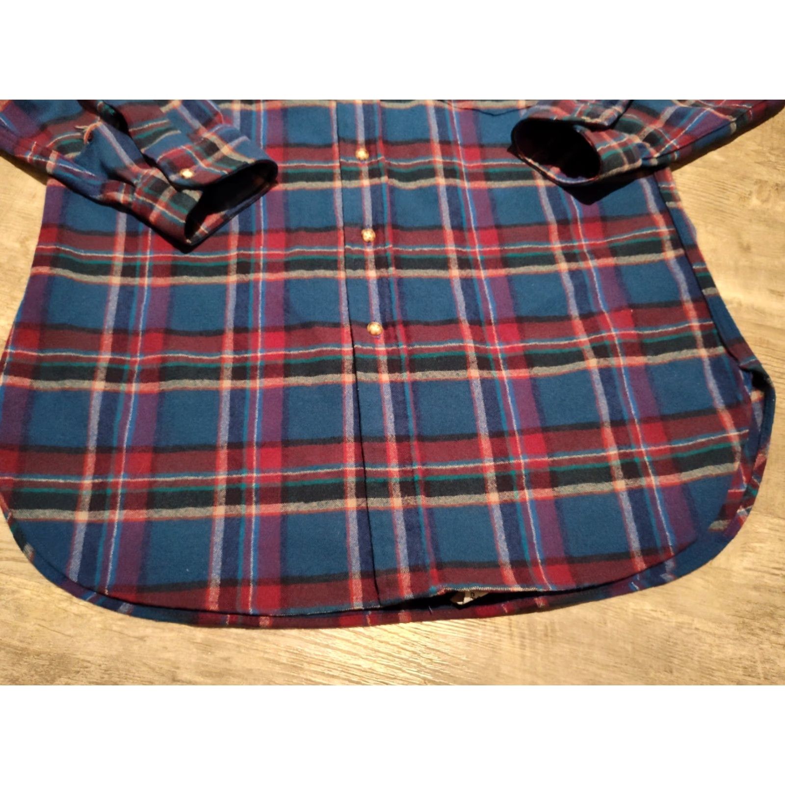 Pendleton VINTAGE Pendleton Wool Flannel Fireside Shirt Mens M Blue Plaid 60s 70s USA Made Authentic 70s Theme Mens Size US M / EU 48-50 / 2 - 3 Thumbnail