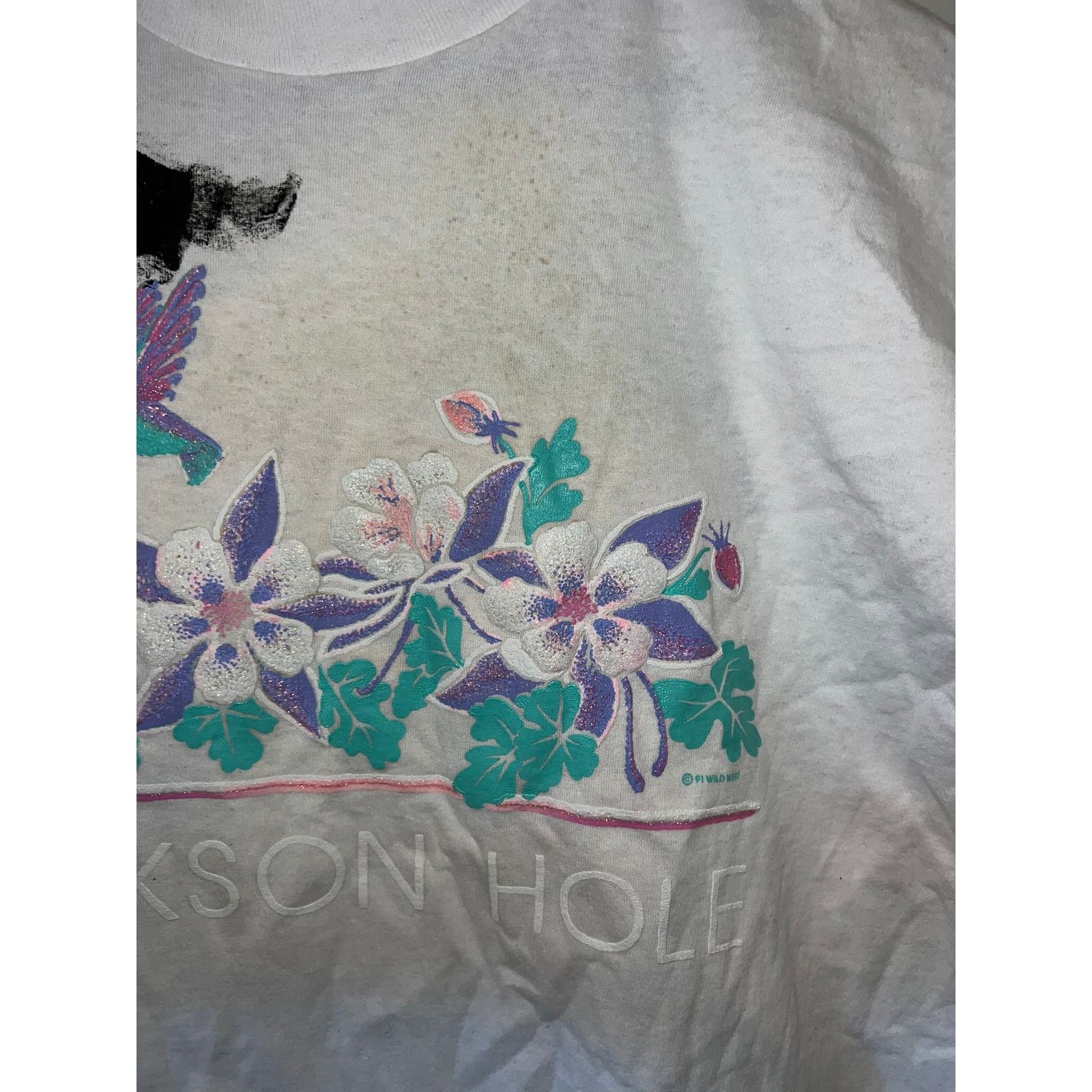 Vintage Womens Vintage Jackson Hole Shirt Grizzlies Crop Top 90s OS Size XL / US 12-14 / IT 48-50 - 3 Thumbnail