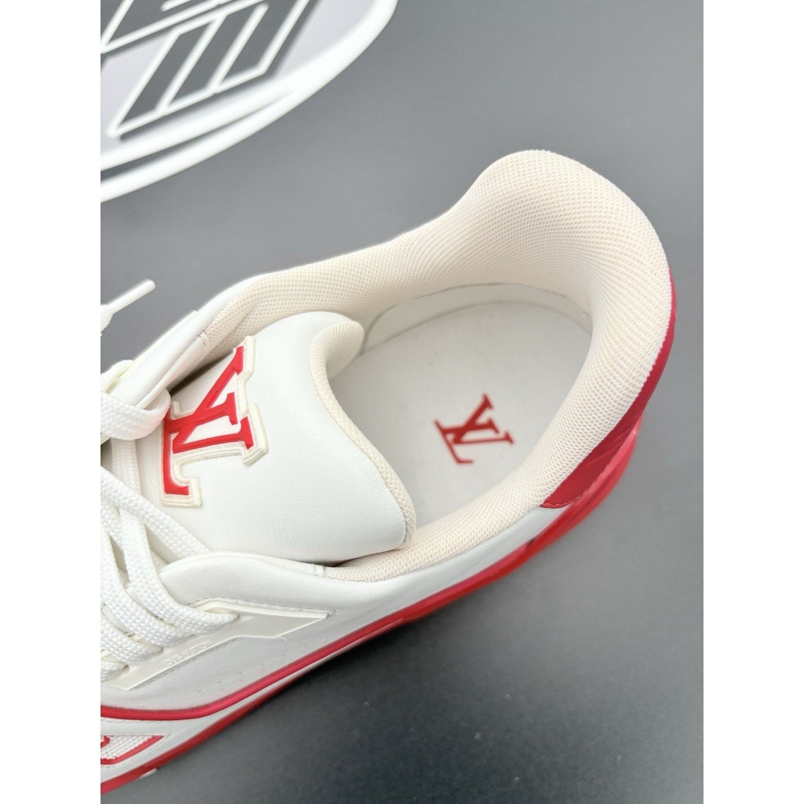Louis Vuitton Louis Vuitton Trainer ' White Red ' | SUPER CLEAN! Size US 11.5 / EU 44-45 - 12 Thumbnail