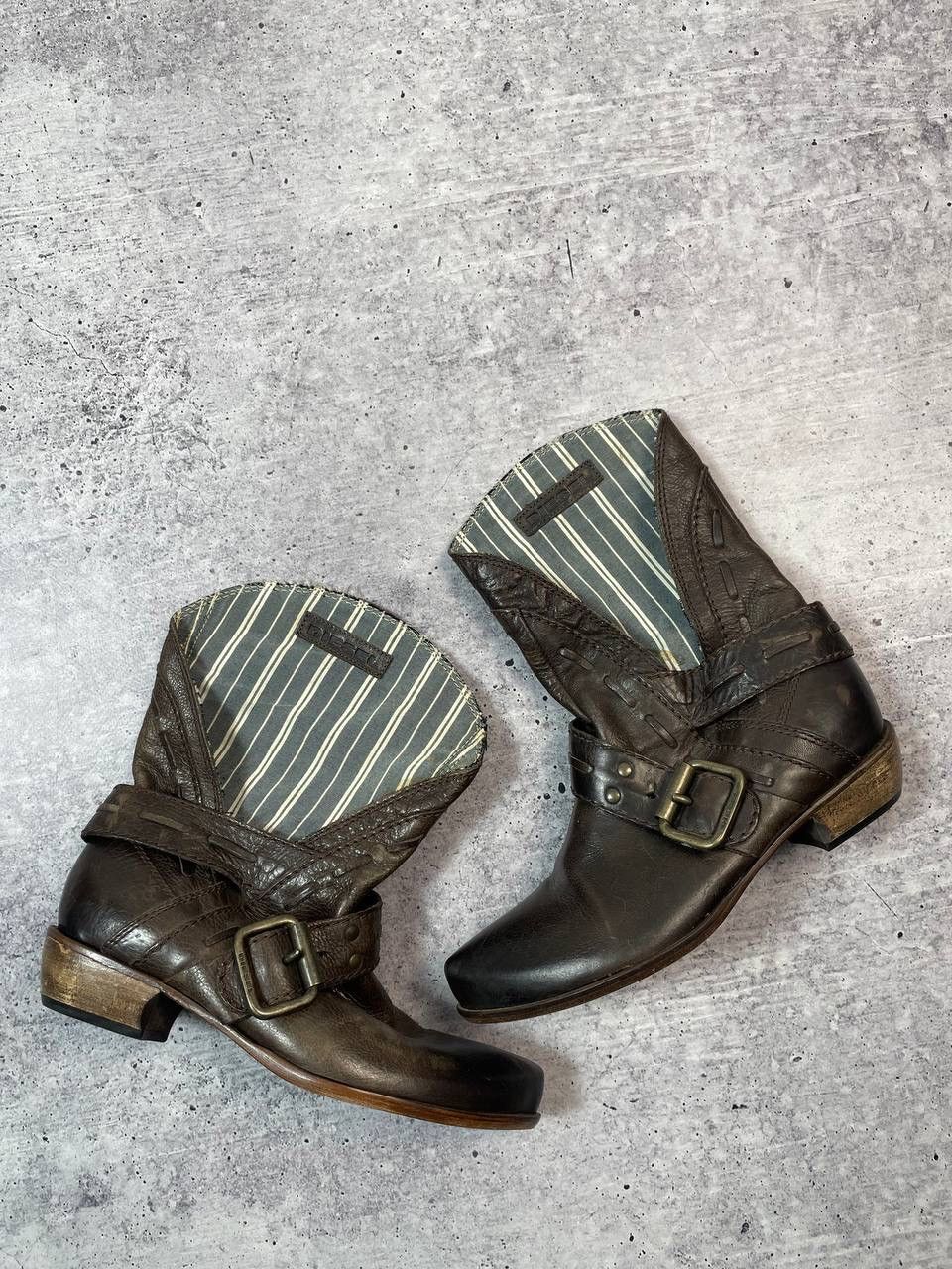 Diesel Vintage 00s Diesel Western Cowboy Belt Boots Y2K Size US 7 / IT 37 - 2 Thumbnail