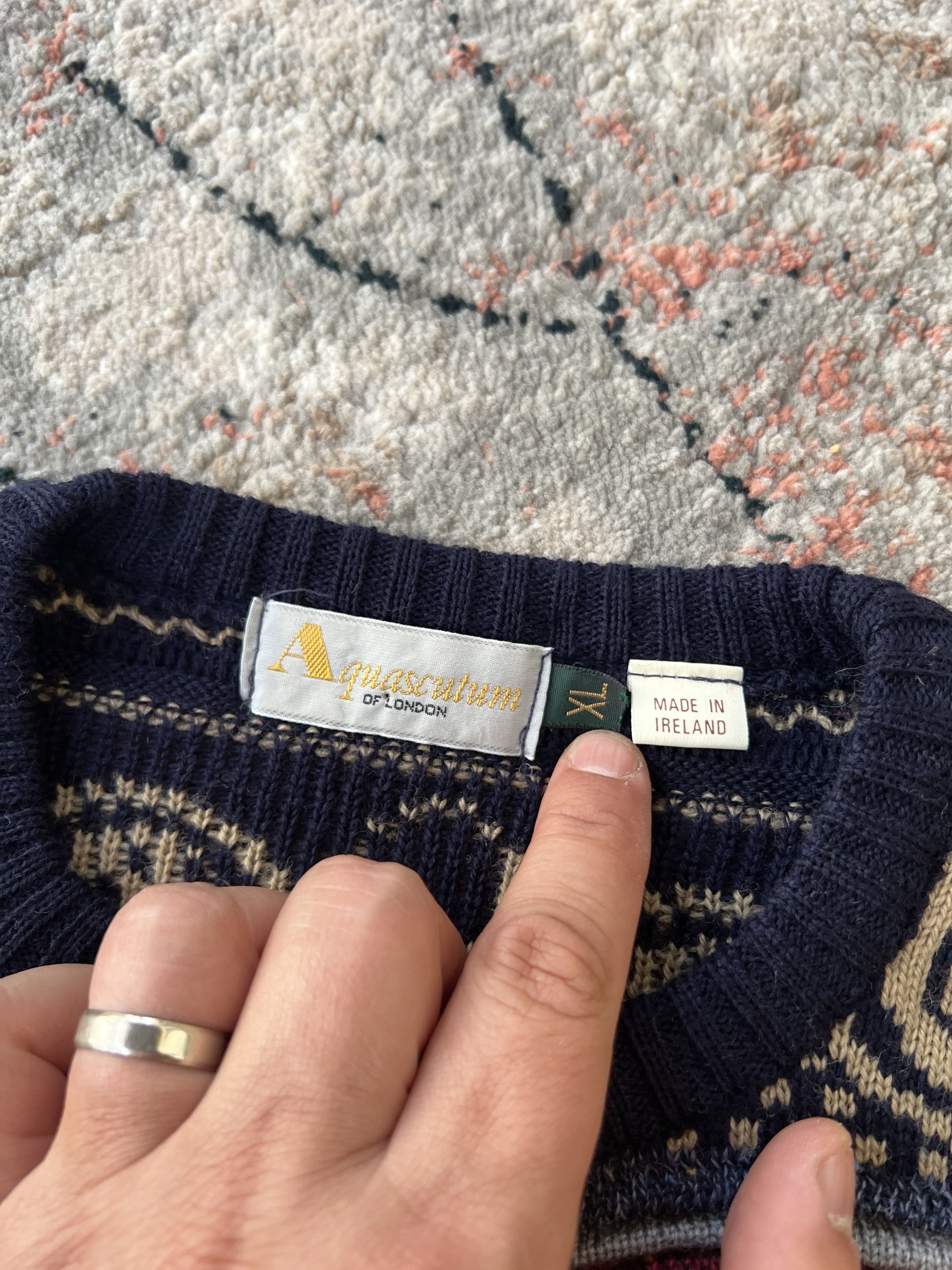 Aquascutum × Vintage Aquascutum Wool Swetaer Size US XL / EU 56 / 4 - 2 Thumbnail