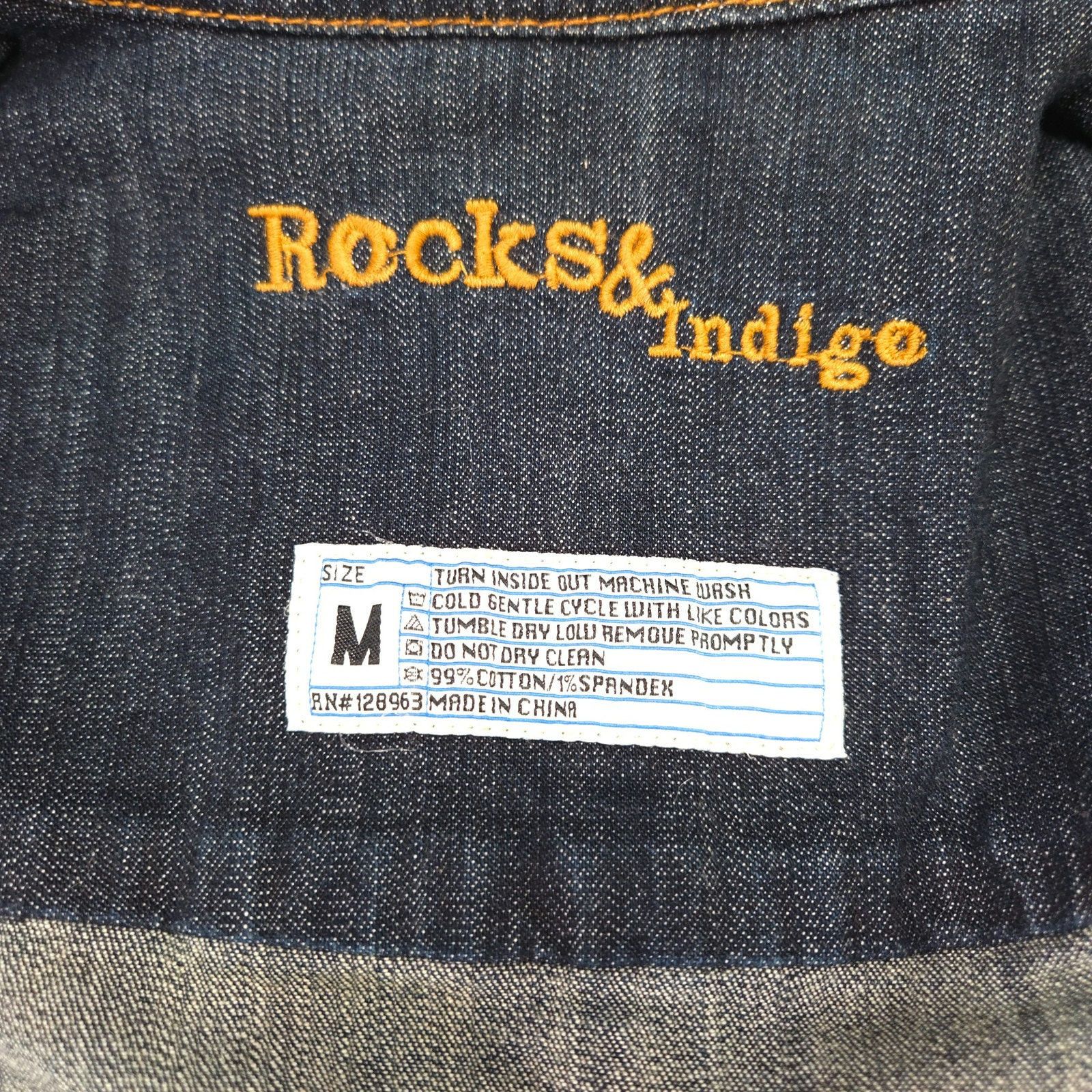 Other Rocks & Indigo Stretch Denim Trucker Jacket M Dark Wash Y2K Size M / US 6-8 / IT 42-44 - 3 Thumbnail