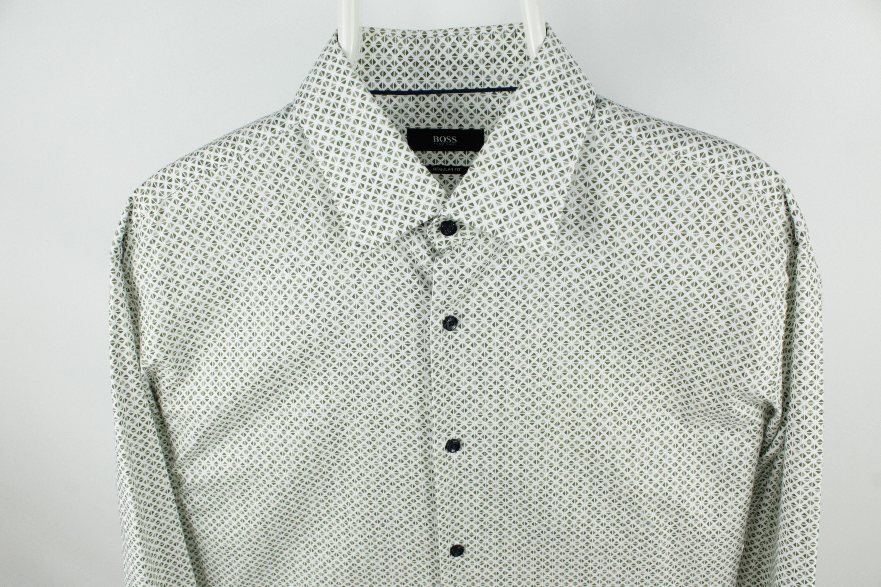 Designer × Hugo Boss Hugo Boss H-Joe Micro Pattern Regular Fit Dress Shirt Men's Size US L / EU 52-54 / 3 - 2 Thumbnail