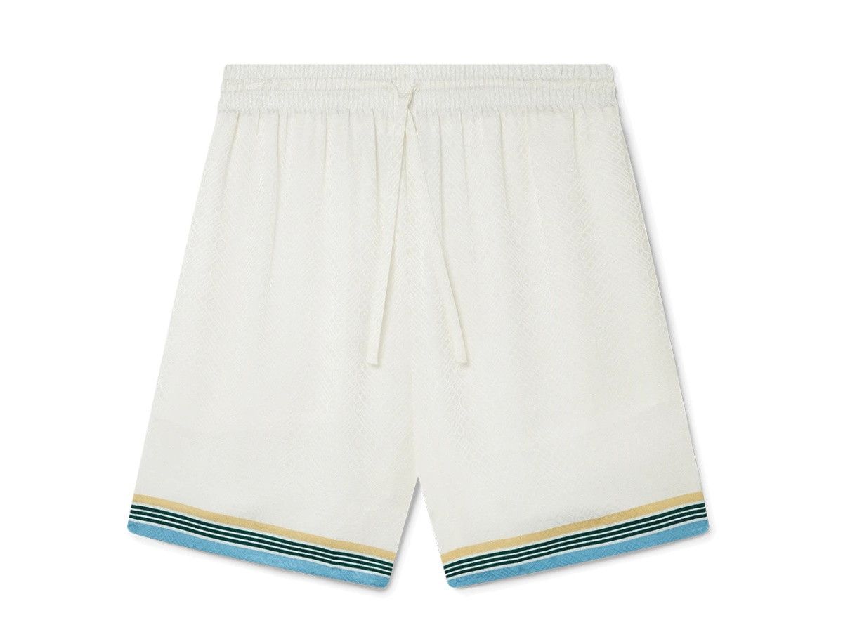 Casablanca o1mle0326 Drawstring Silk Shorts Casa Way in White Size US 28 / EU 44 - 1 Thumbnail