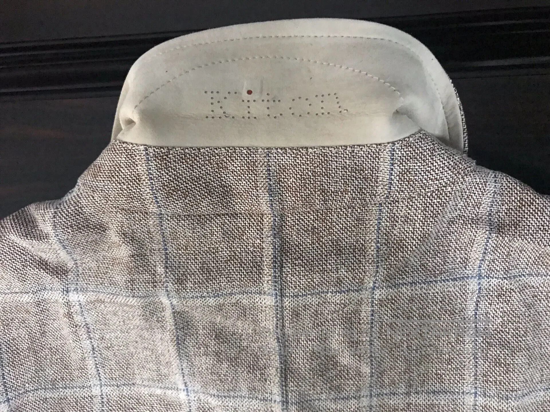 Brunello Cucinelli premium men's jacket in light beige checkered pattern. Size US L / EU 52-54 / 3 - 6 Thumbnail