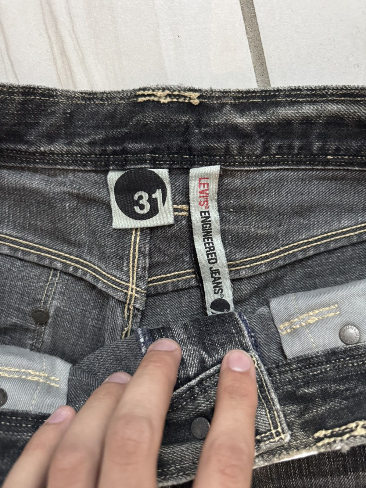 Levi's 1999 Levis Engineered Black Washed Denim Size US 31 - 4 Thumbnail