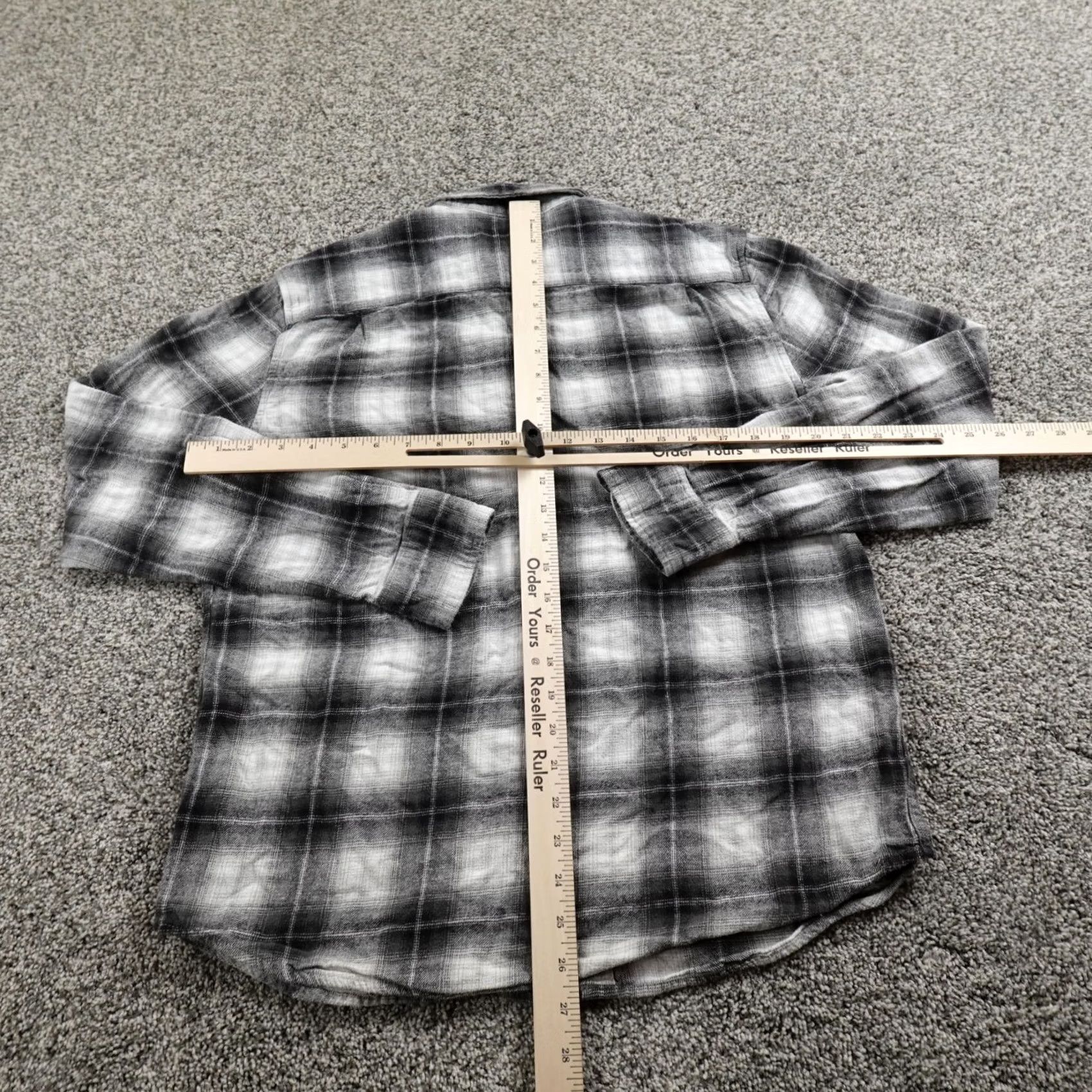 Lucky Brand Lucky Brand Shirt Mens M Gray Black Shadow Plaid Flannel Long Sleeve Button Up Size US M / EU 48-50 / 2 - 5 Thumbnail