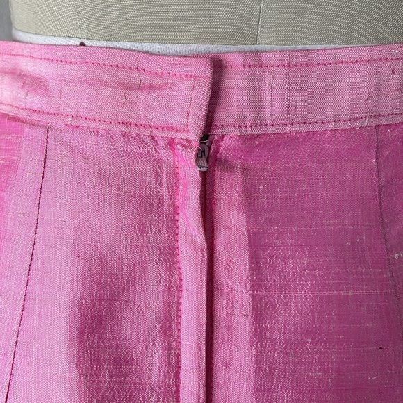 Vintage VTG Raw Silk A Line Midi Party Skirt Size 27" / US 4 / IT 40 - 4 Thumbnail