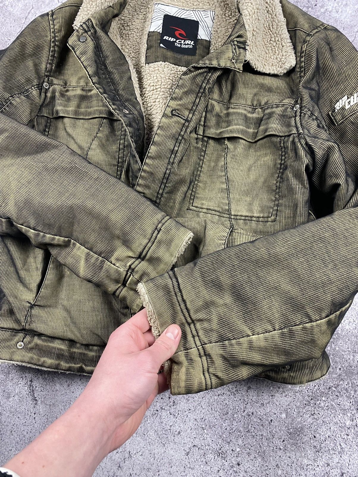 Billabong × Vintage Very Rare❗️Rip curl 90s Vintage Corduroy Sherpa Jacket Size US M / EU 48-50 / 2 - 7 Thumbnail