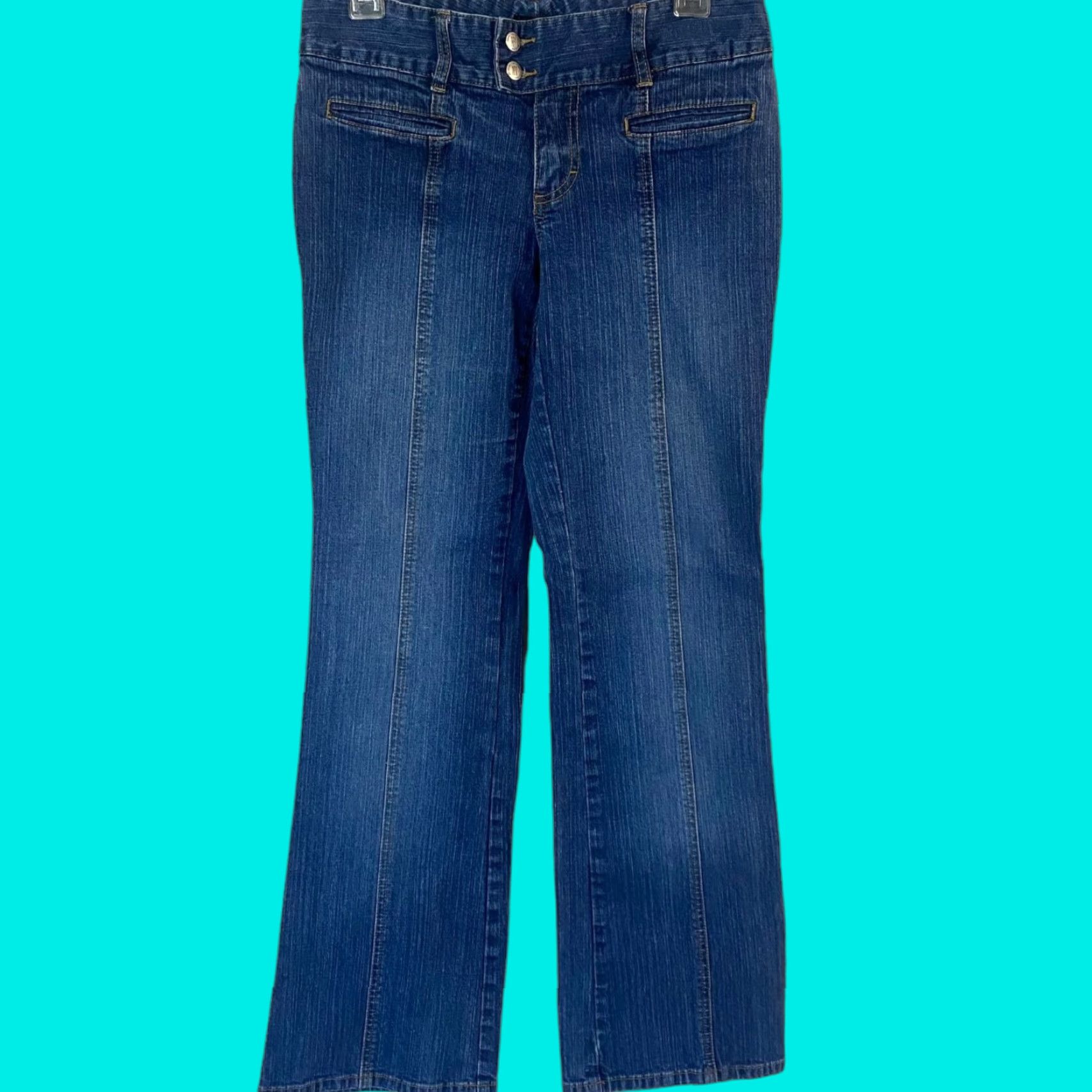 Vintage VINTAGE New York & Company Flare Jeans Womens Size 4 Blue Medium Wash Low-Rise Denim Jeans Size 27" / US 4 / IT 40 - 1 Thumbnail