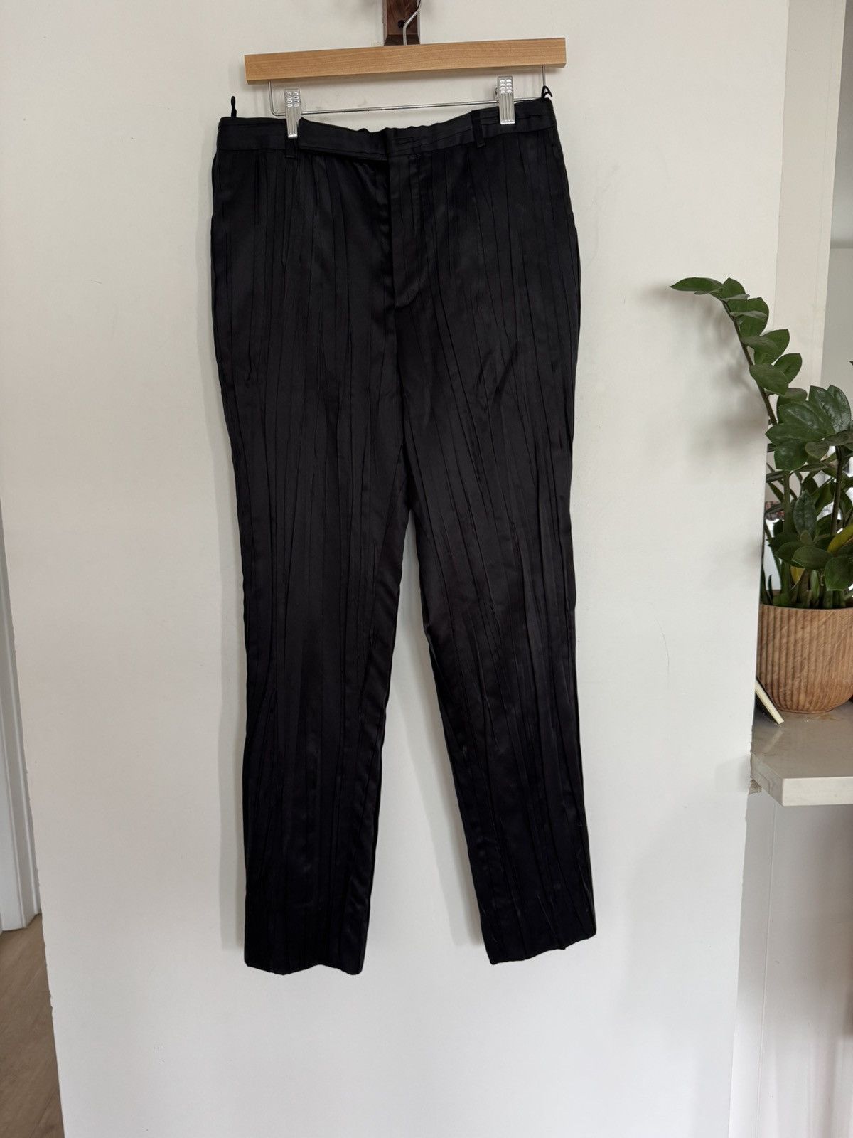 Saint Laurent Paris Silk Pleated Trousers Runway Size US 30 / EU 46 - 1 Thumbnail