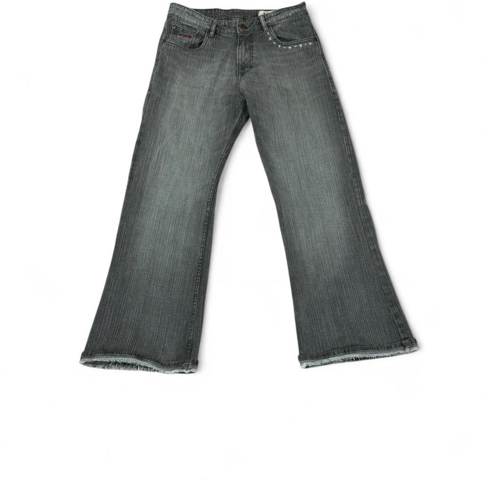 True Religion R.D.D. grey pinstripe bootcut denim jeans Size 32" / US 10 / IT 46 - 2 Thumbnail