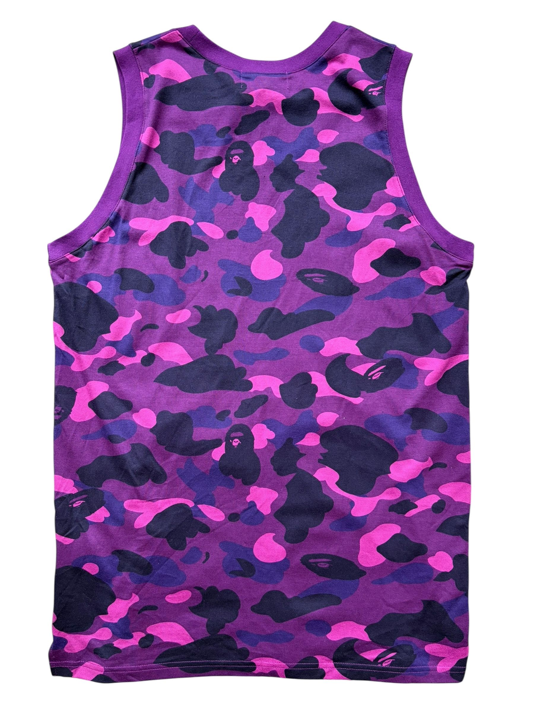 Bape Bape Purple Camo White College Logo Sleeveless Tank Top Size US L / EU 52-54 / 3 - 2 Thumbnail