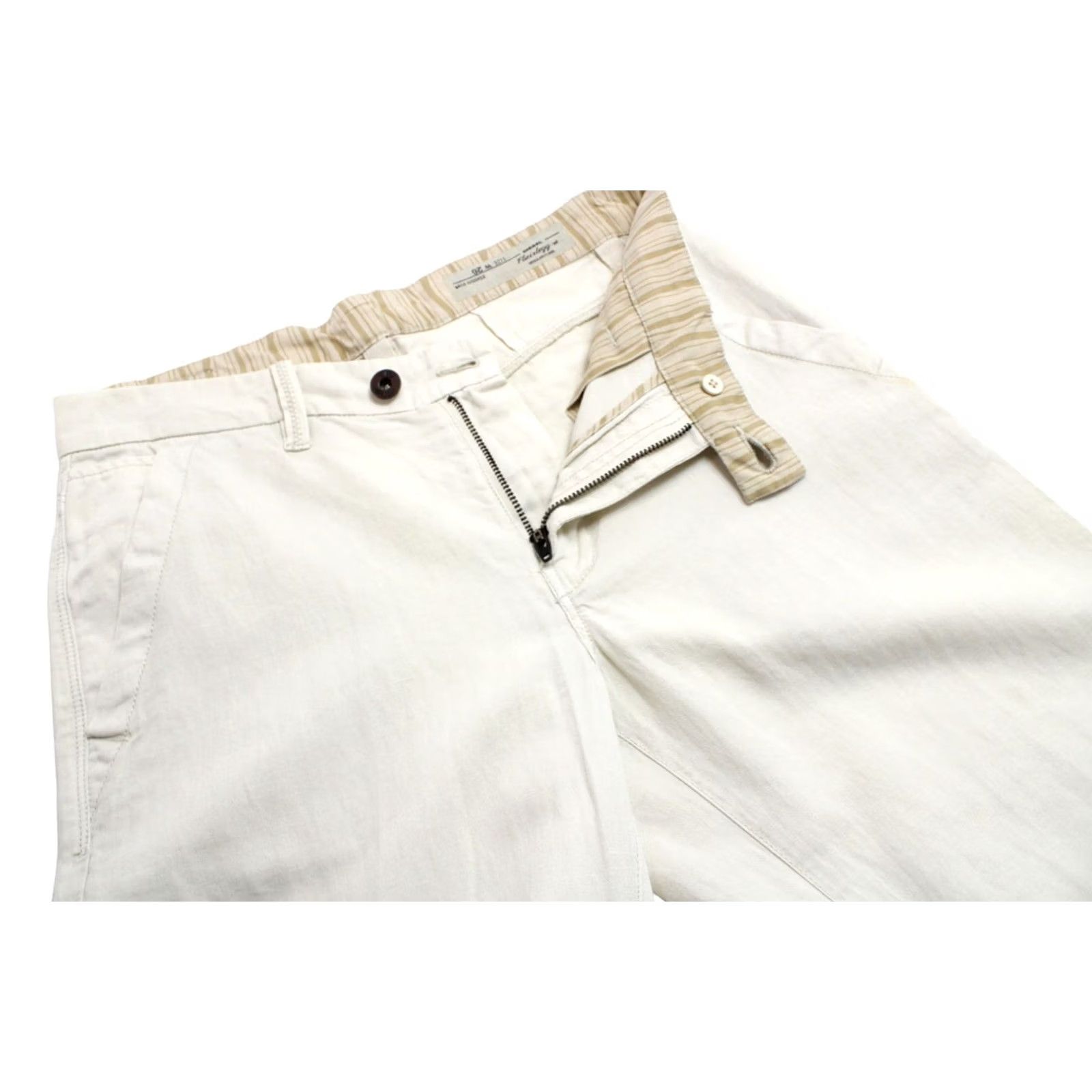 Diesel DIESEL Flairlegg-A Regular-Flare 00DQZ Trousers Womens W26 Ivory Linen-Cotton Blend Pants Size 26" / US 2 / IT 38 - 4 Thumbnail