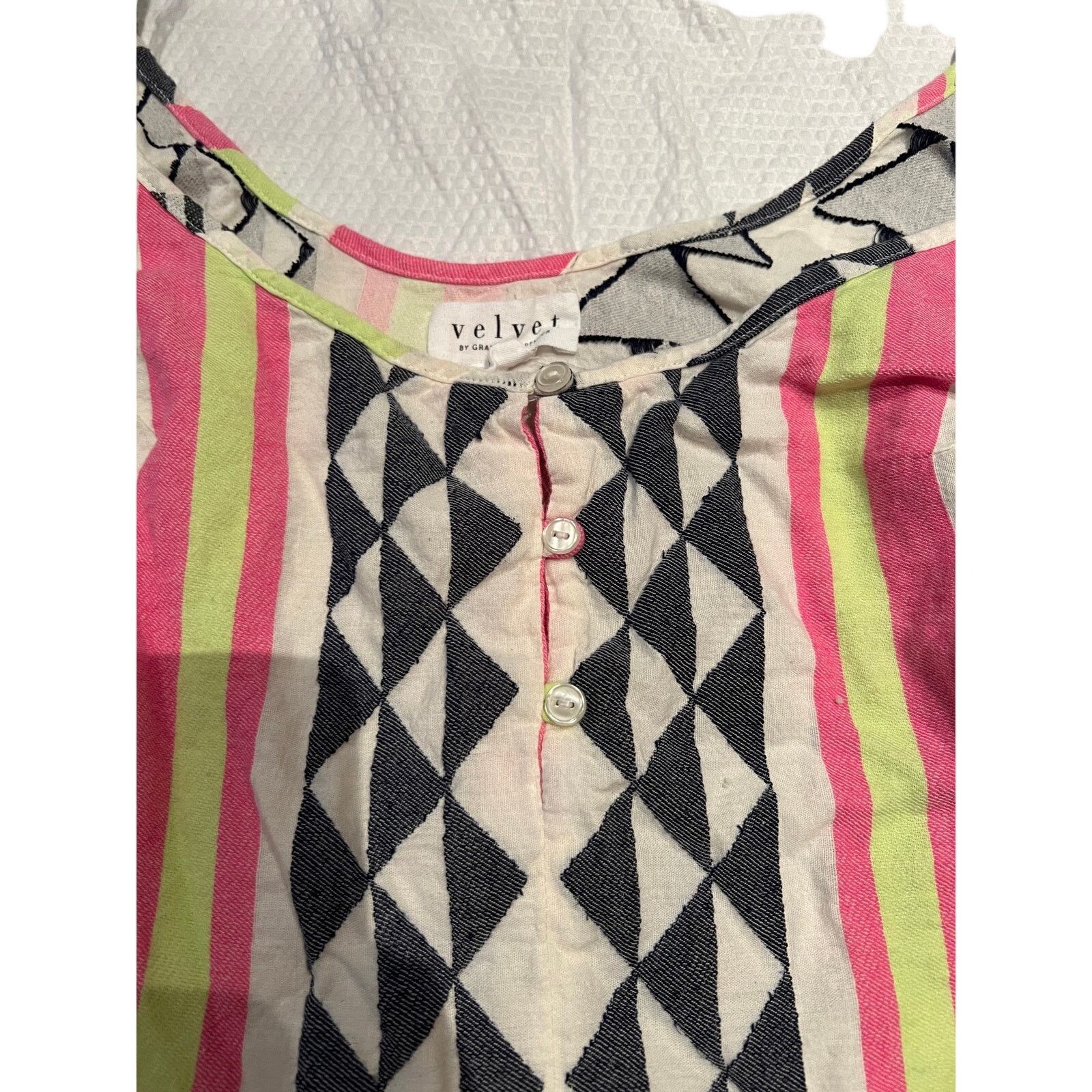 Velvet Velvet Graham & Spencer Large Neon & Black Geometric Dress Size L / US 10 / IT 46 - 8 Thumbnail