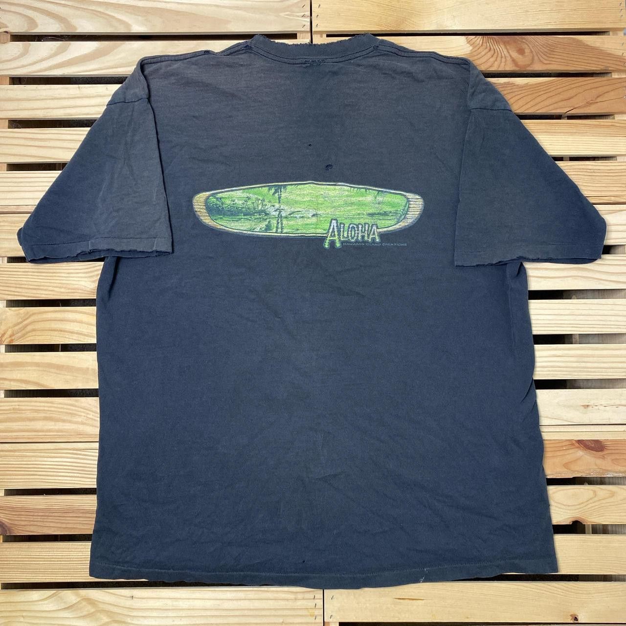 Other Vintage Hawaiian I.C. Faded Black Thrashed Surf Tee Size 2XL Size US XXL / EU 58 / 5 - 1 Thumbnail