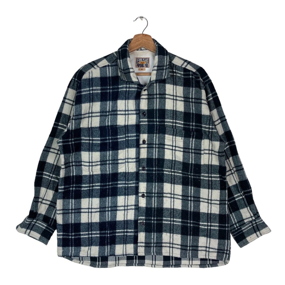 Vintage Vintage Fire Flag Basic Flat Button Up Shirt Size US M / EU 48-50 / 2 - 1 Thumbnail