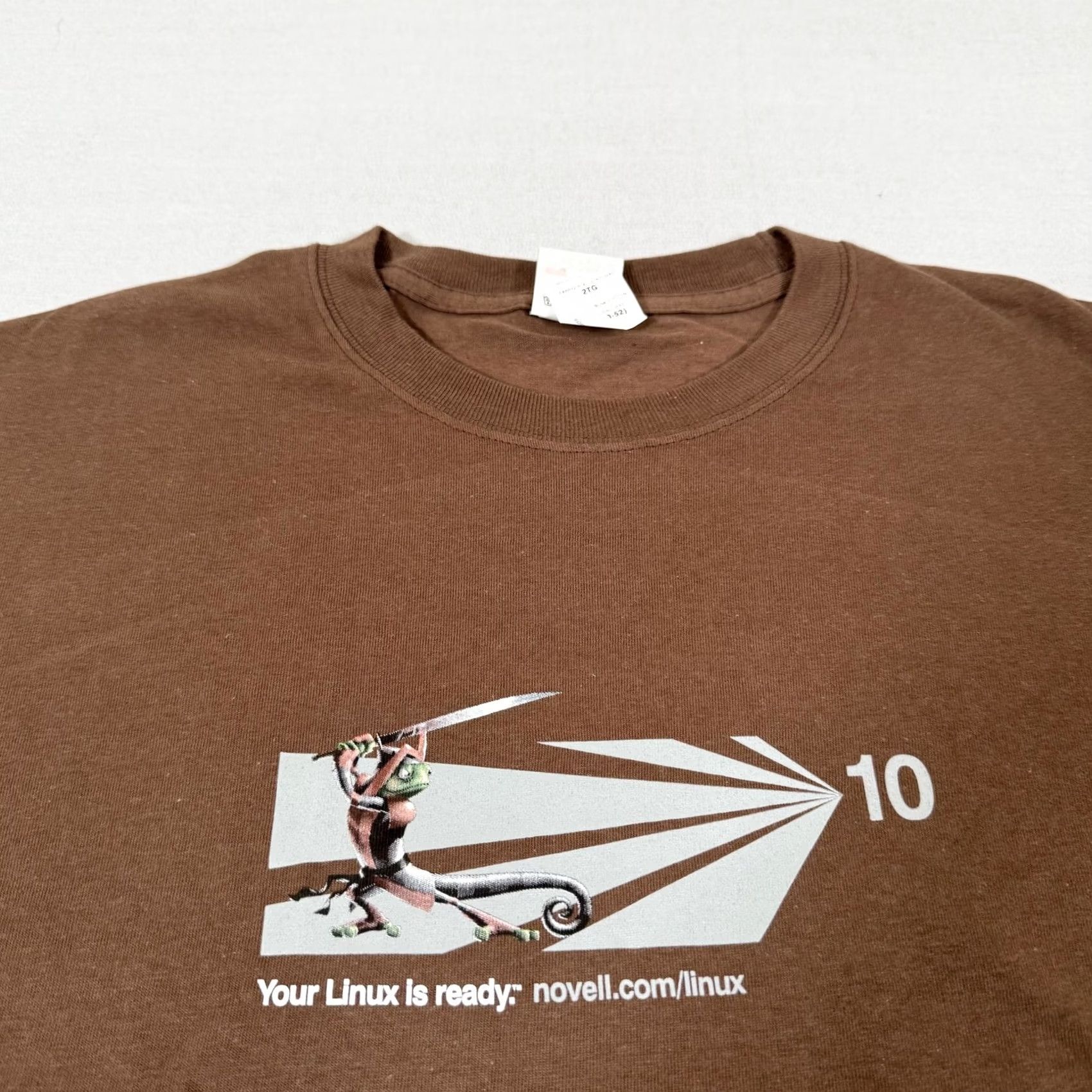Hanes VINTAGE Linux Shirt Mens 2XL Brown Computer Tech Promo Tee Penguin Y2K Size US XXL / EU 58 / 5 - 3 Thumbnail