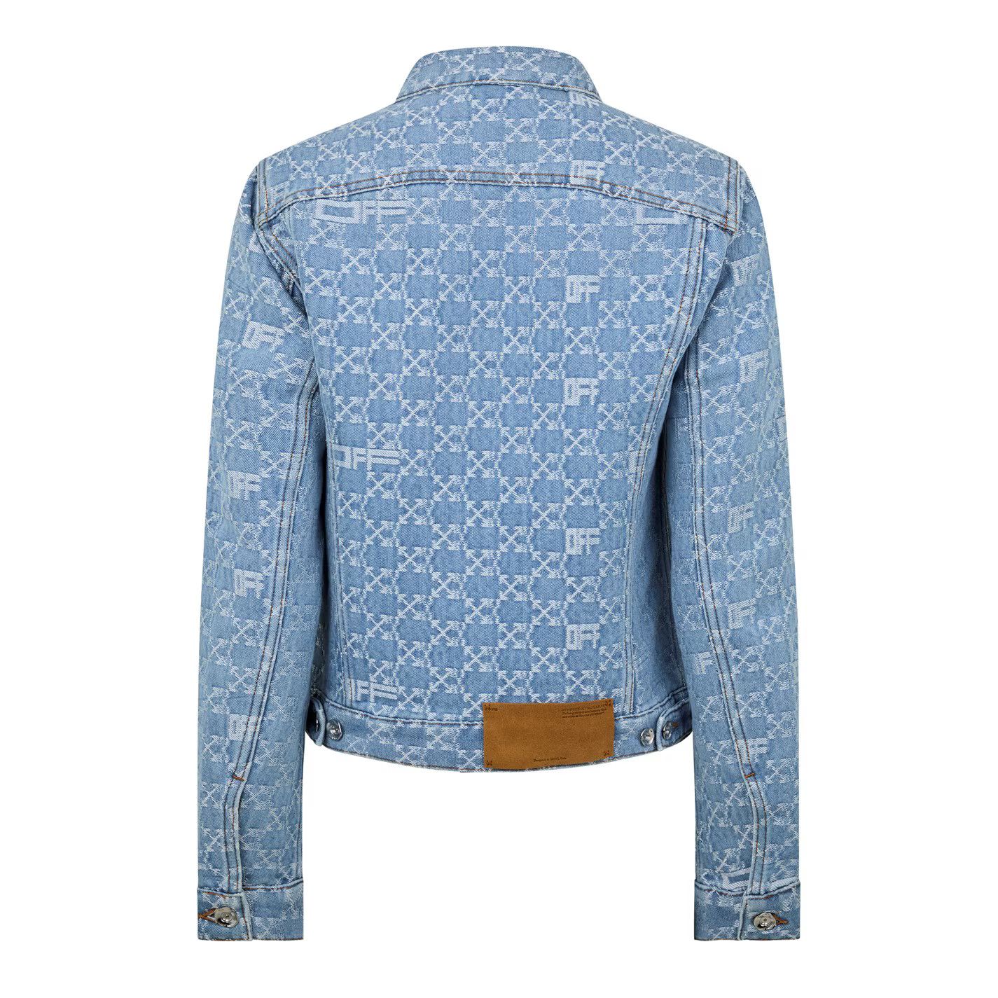 Off-White o1g2r1mq0125 Monogram Denim Jacket in Light Blue Size XXS / US 00 / IT 34 - 2 Thumbnail