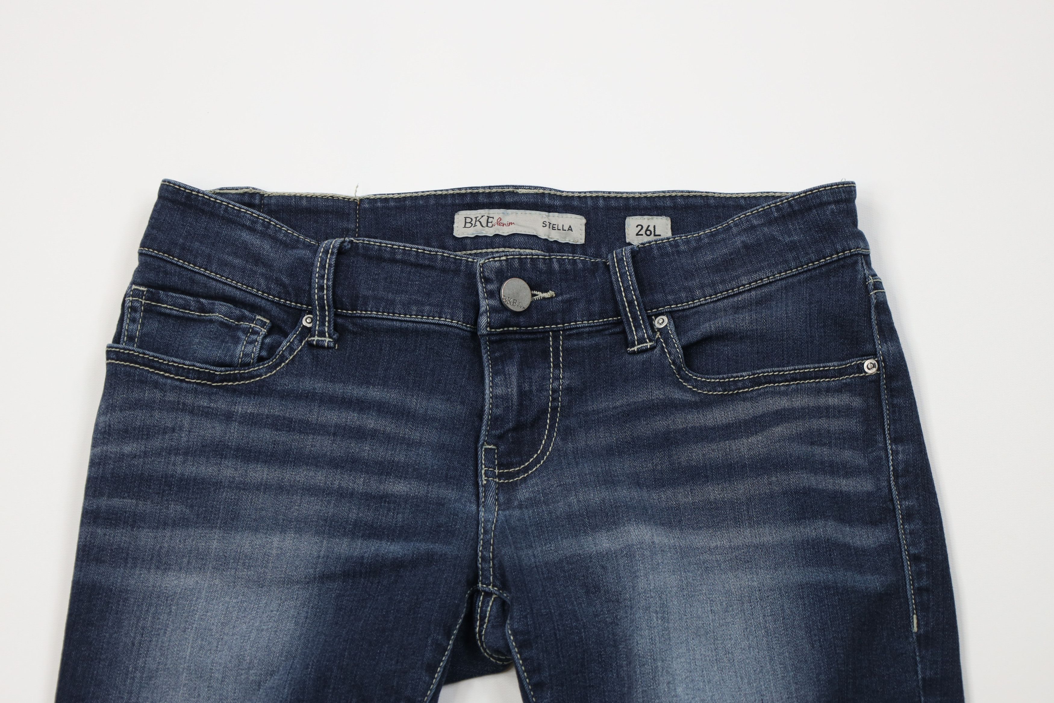 Vintage Buckle BKE Stretch Skinny Leg Denim Jeans Thick Stitch Size 26" / US 2 / IT 38 - 2 Thumbnail