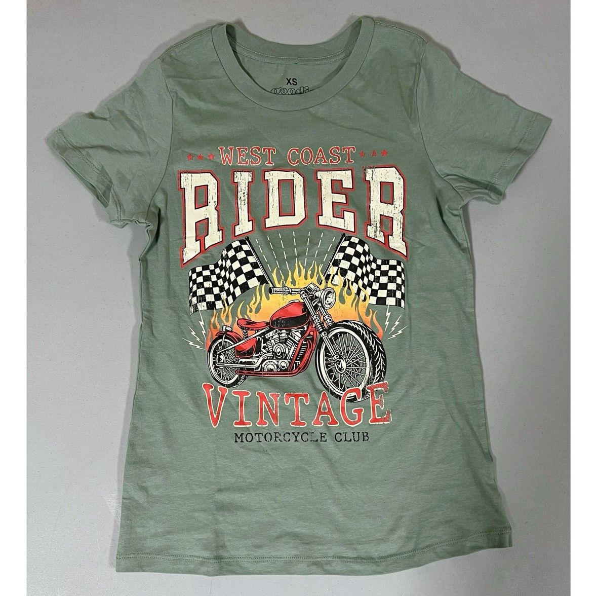 Vintage ‘West Coast Rider: Vintage Motorcycle Club’ Tee T-Shirt XS🏍️✨ Size S / US 4 / IT 40 - 2 Thumbnail