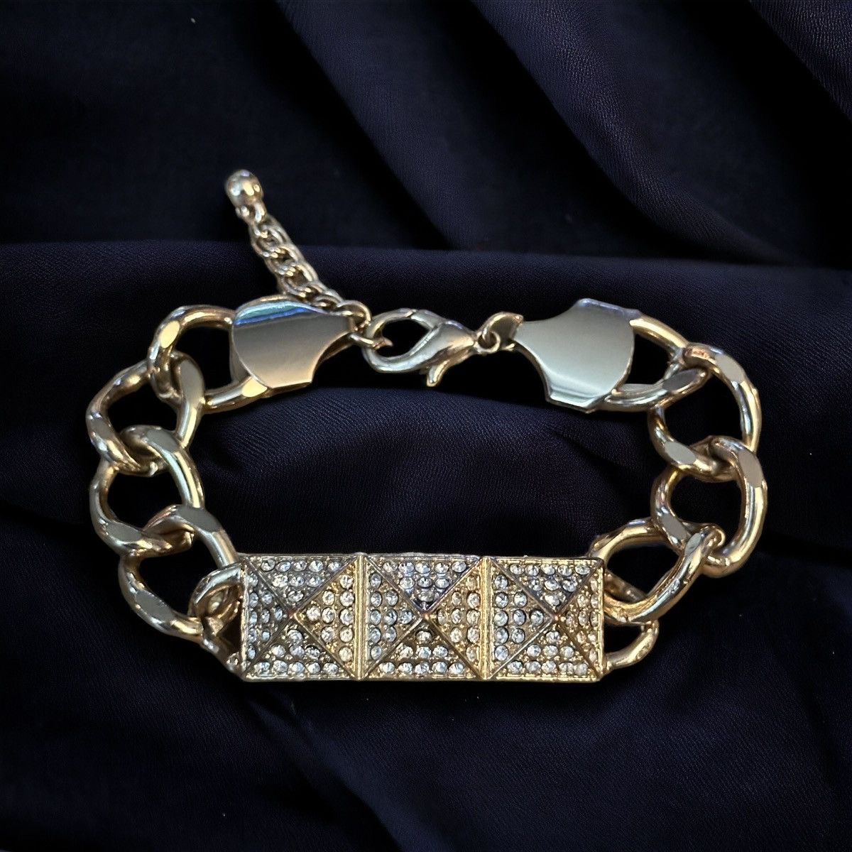 Other Paved rhinestone pyramid chain bracelet Size ONE SIZE - 1 Thumbnail