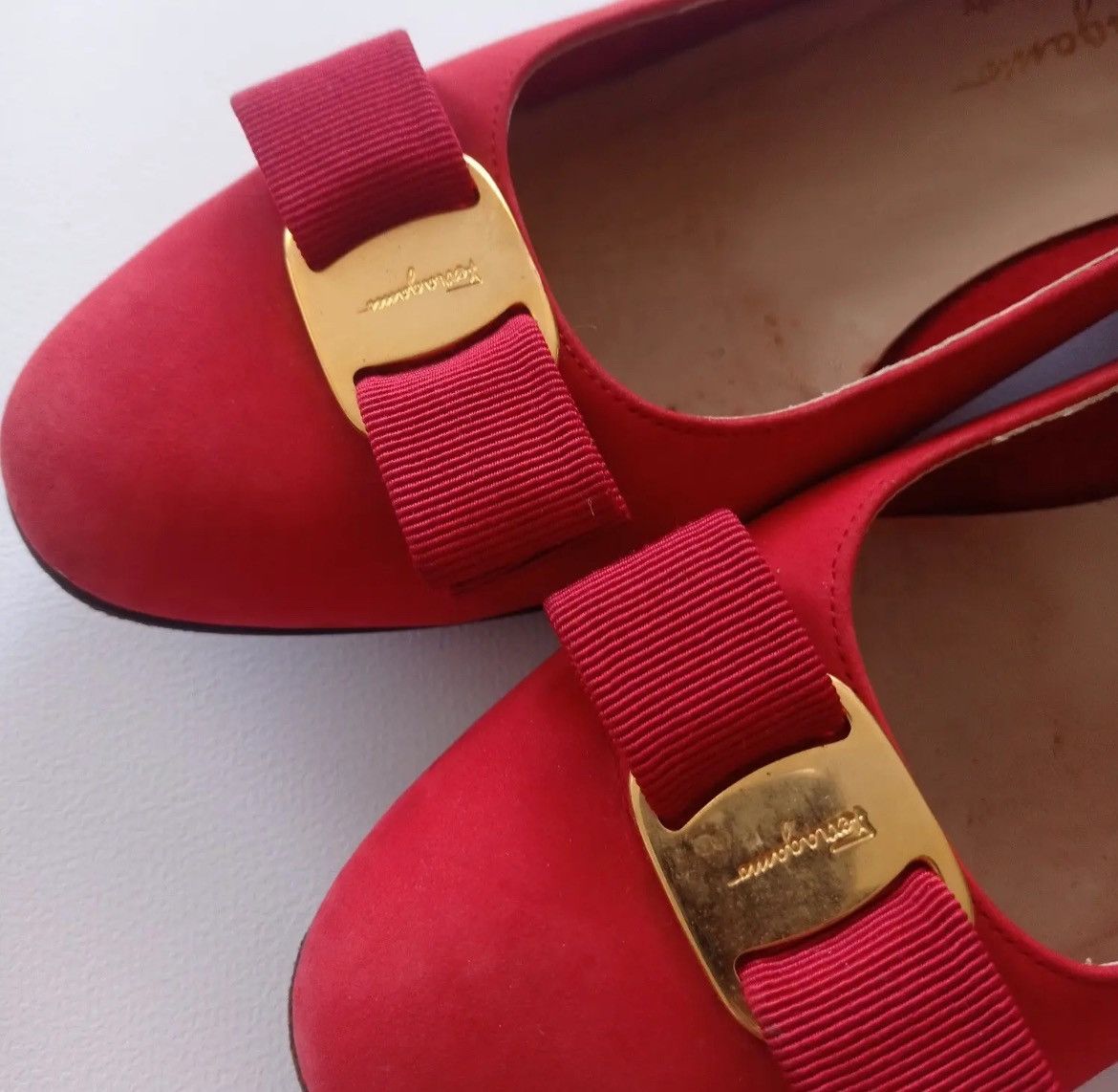Salvatore Ferragamo Salvatore Ferragamo Red Suede Ballet Flats Size US 8.5 / IT 38.5 - 3 Thumbnail