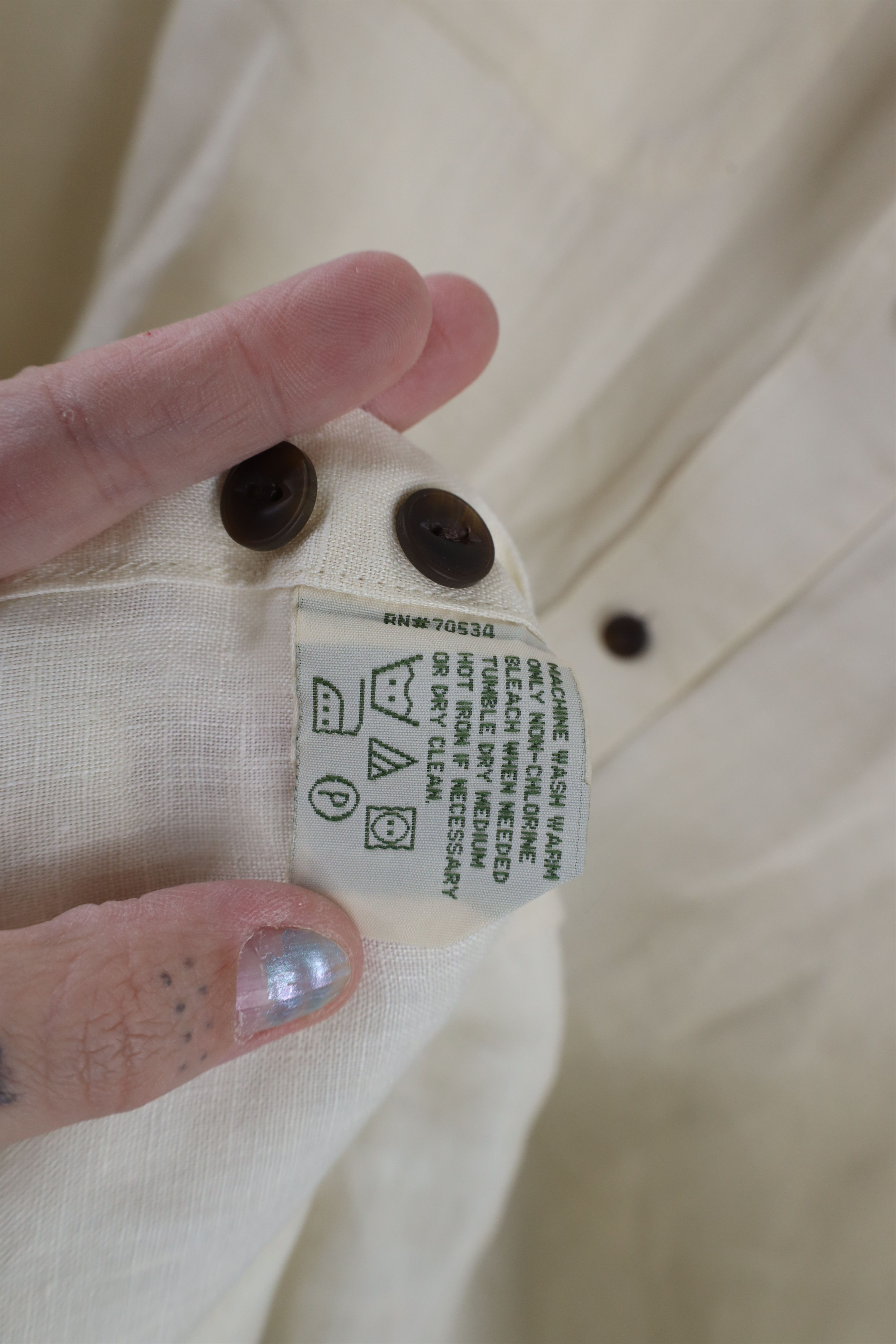 Orvis × Vintage Vintage Orvis Linen Safari Bush Collared BUtton Shirt Cream Size US XL / EU 56 / 4 - 11 Thumbnail