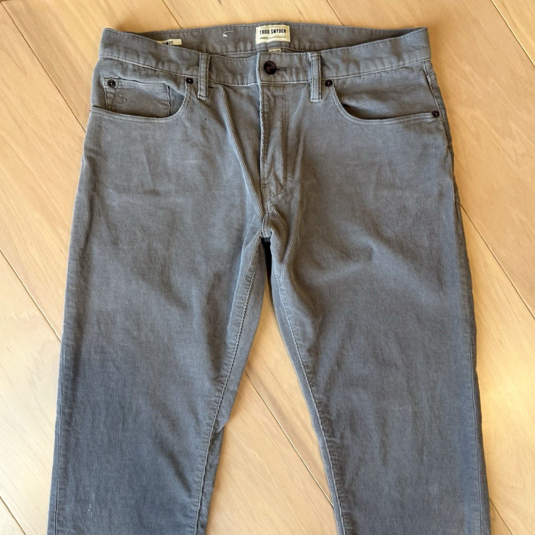 Todd Snyder Todd Snyder Corduroy Pants Slim Fit 33 Gray Men Regular Pants Size US 33 - 3 Thumbnail