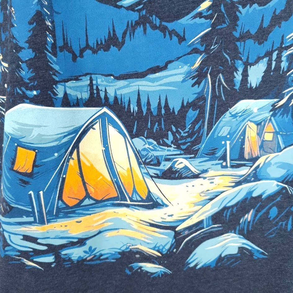 Vintage VINTAGE? No, it's not vintage. Mountain Camping T Shirt Mens Size Large Blue Moonlight Into The AM Nature Tee Size US L / EU 52-54 / 3 - 4 Thumbnail
