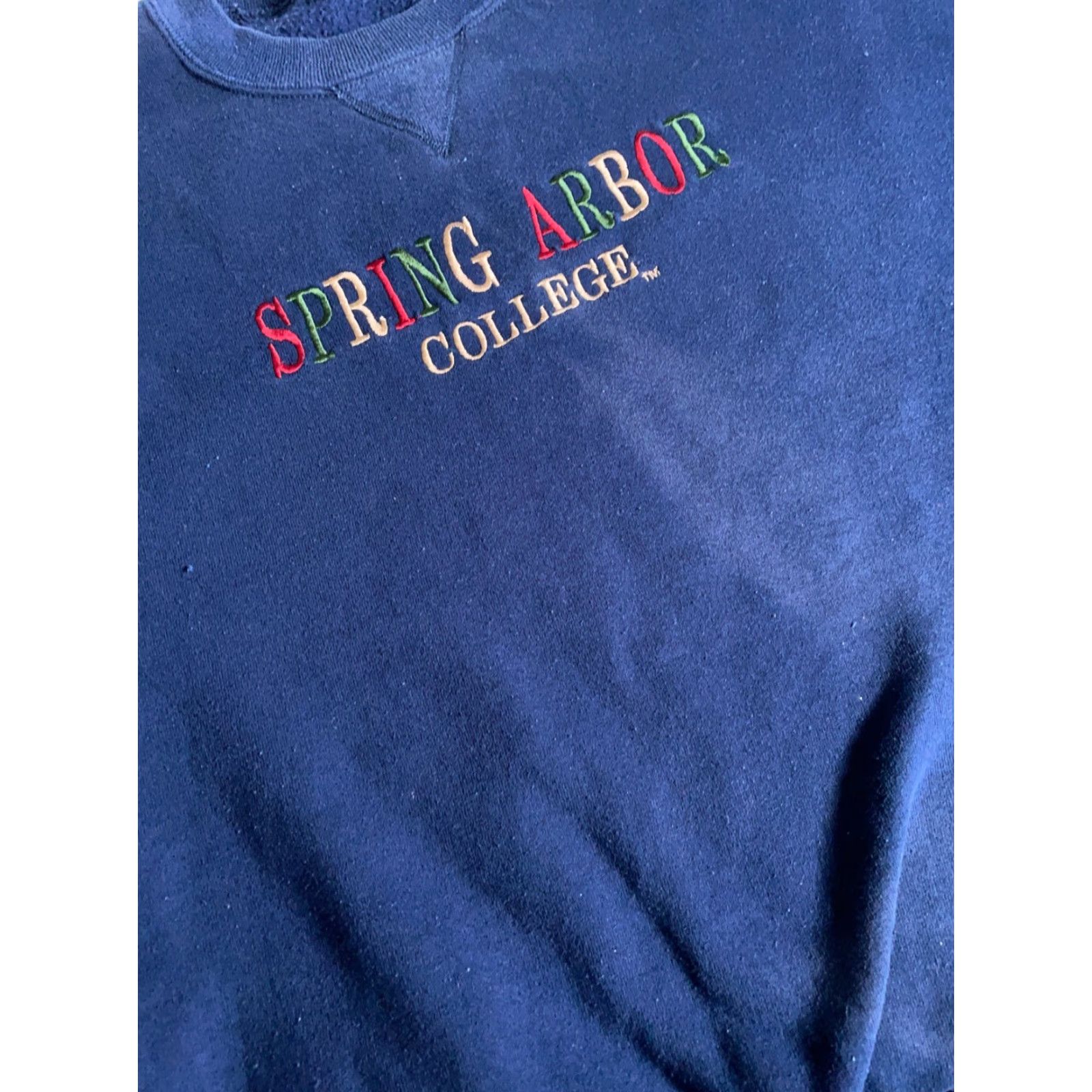 Russell Athletic VINTAGE Russell Athletic Sweatshirt 90s College Arbor Springs Blue Faded 2XL Mens Crew Neck Pullover Graphic Print Embroidered Logo Size US XXL / EU 58 / 5 - 4 Thumbnail
