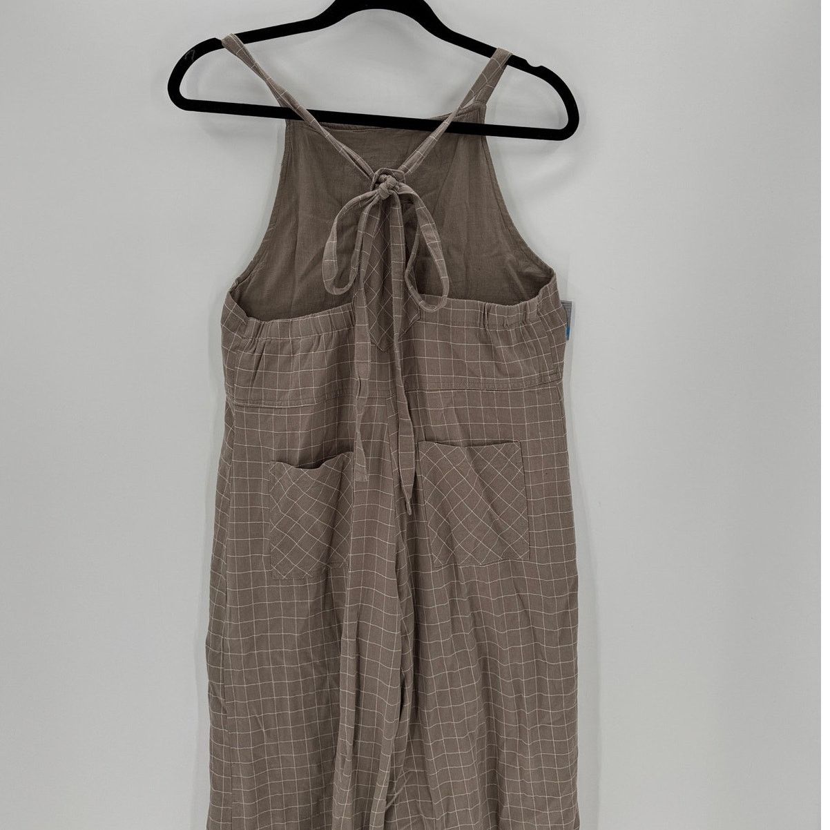 Other Easel brown windowpane adjustable wide leg jumpsuit size S Size 27" / US 4 / IT 40 - 7 Thumbnail