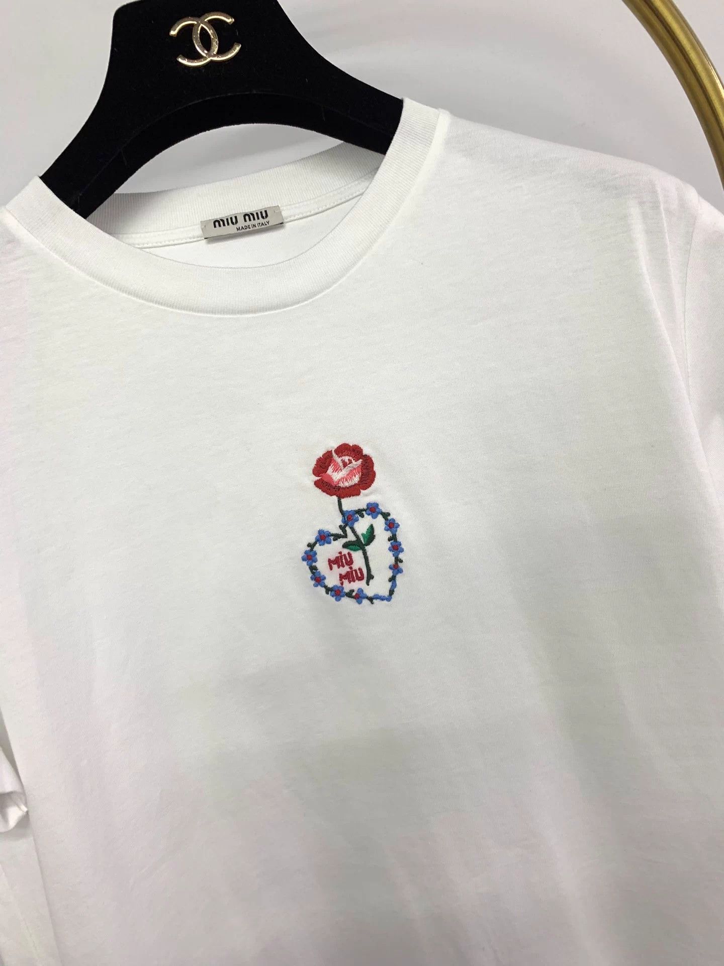 Miu Miu MIU MIU white print short-sleeve T-shirt S new Size S / US 4 / IT 40 - 2 Thumbnail