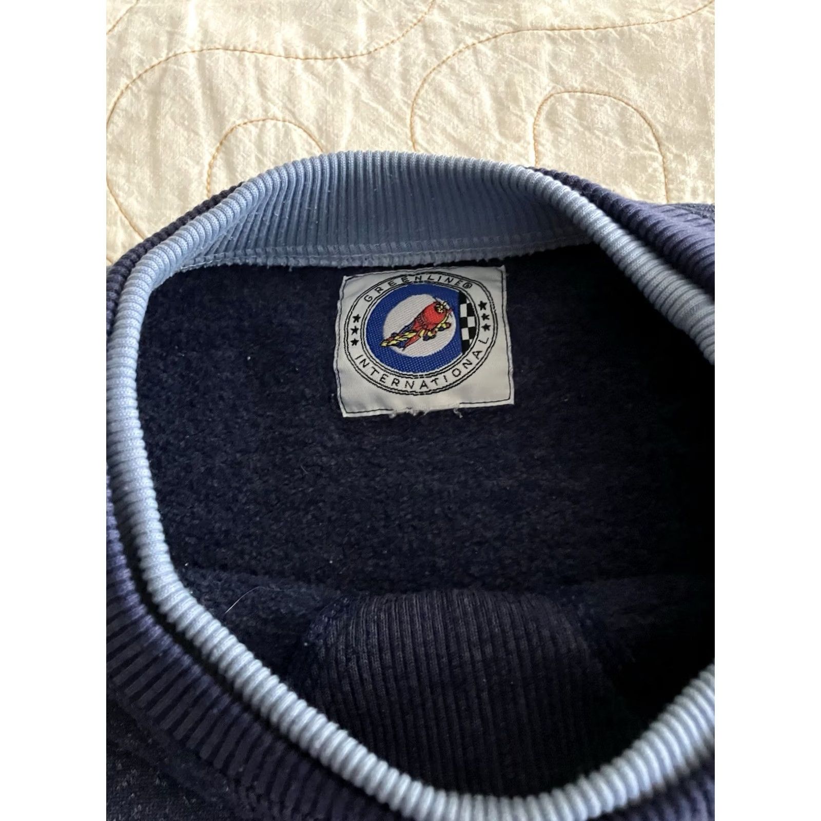 Vintage VINTAGE Greenline International Sweater Mens Size L Blue Striped Zip Pocket Pullover Pockets Shirts Size US L / EU 52-54 / 3 - 2 Thumbnail