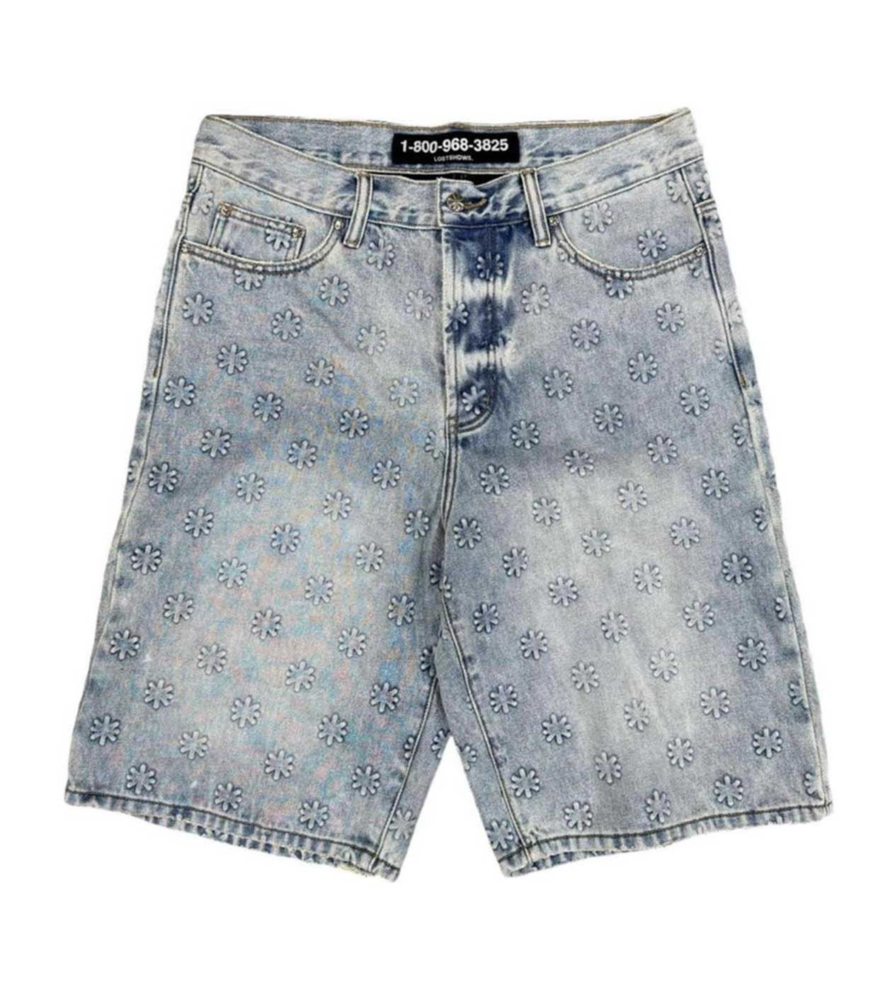 LOSTSHDWS Lost Shdws Embossed Logo Denim Shorts Blue Size US 38 / EU 54 - 1 Thumbnail