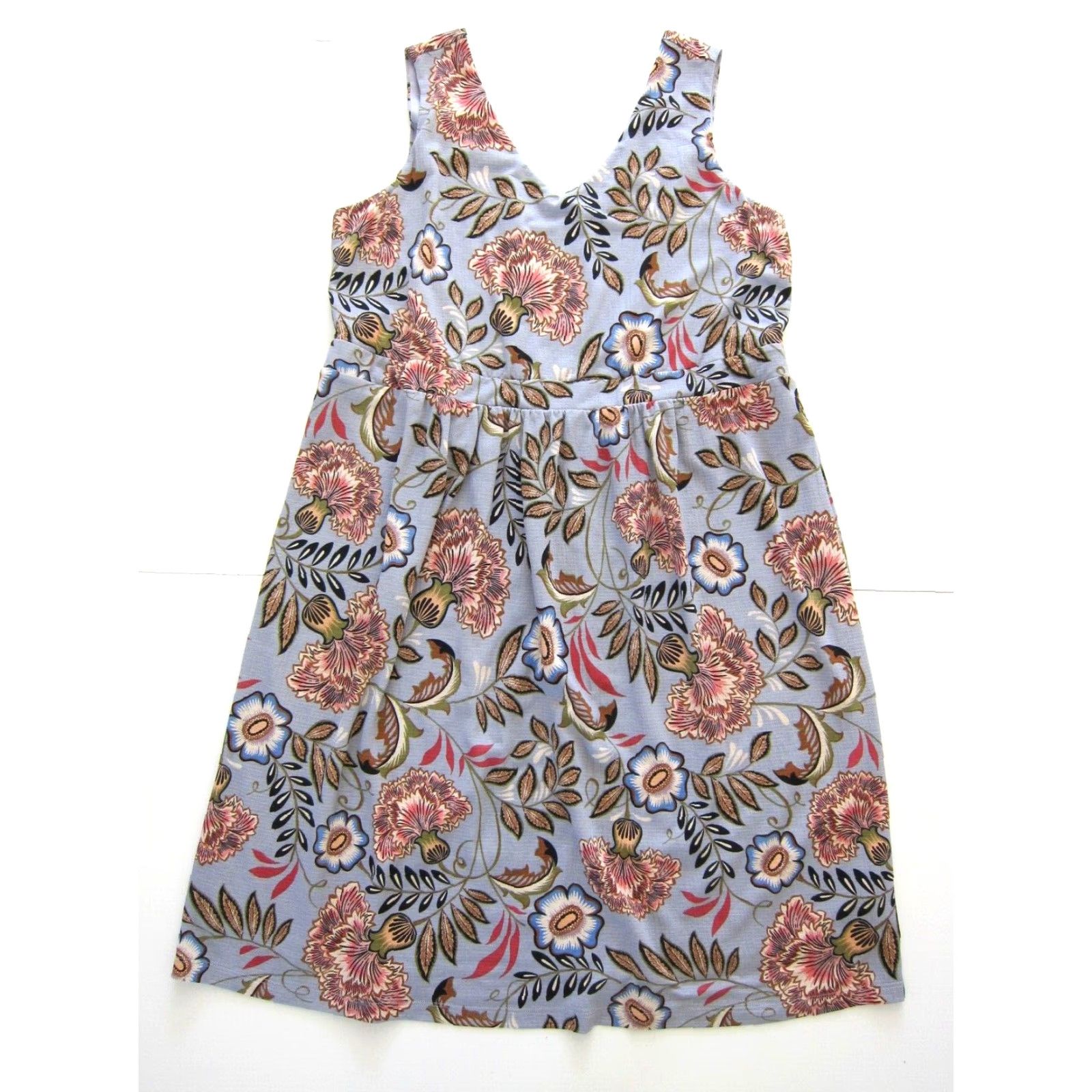 Pinko Cj Banks Purple Pink Brown Floral Stretch Sleeveless Tank Sun Dress Woman 1X Size XL / US 12-14 / IT 48-50 - 2 Thumbnail