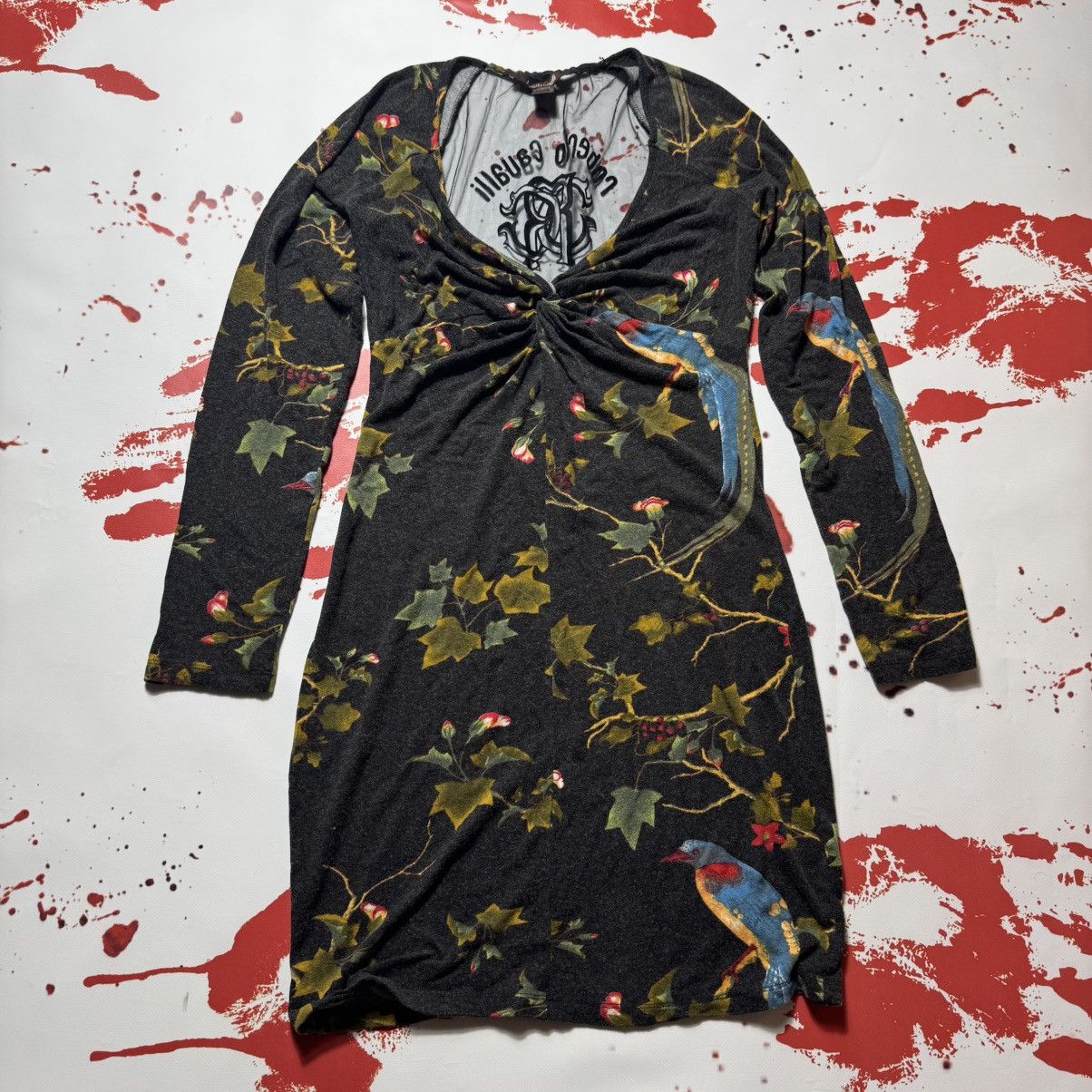 Roberto Cavalli vintage roberto cavalli folwers dress just cvalli big logo Size L / US 10 / IT 46 - 1 Thumbnail