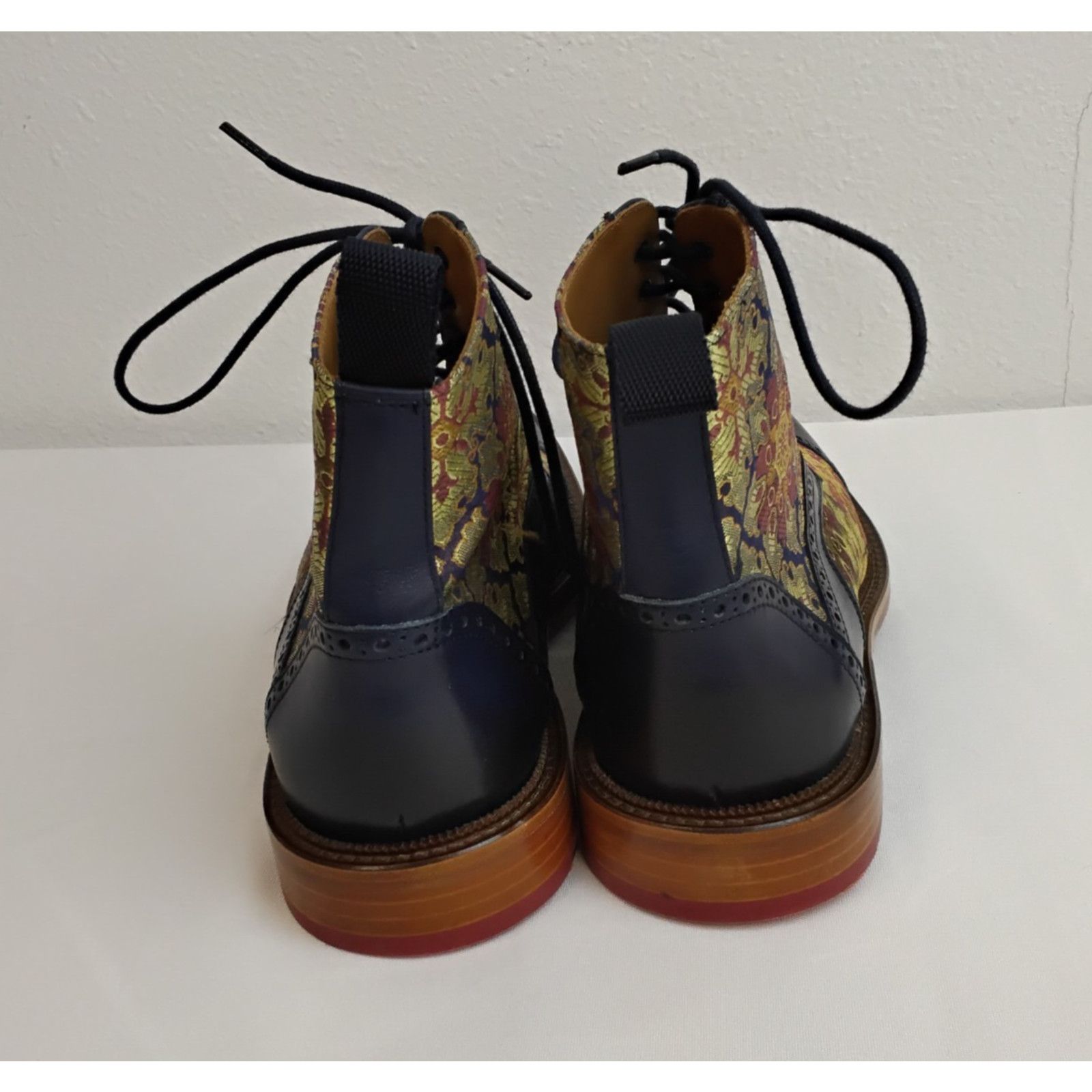 TAFT Taft Jacquard Kashmir Boots Men's EU 41 US 8.5 Blue Leather Size US 8.5 / EU 41-42 - 6 Thumbnail