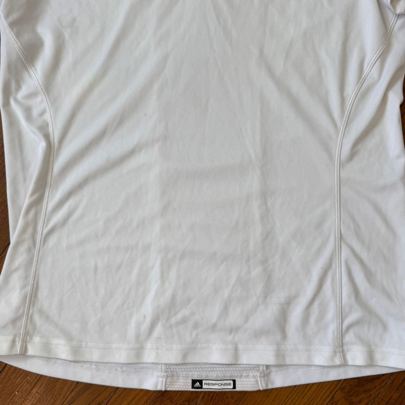 Adidas ✿ ⋆ 𓆩♡𓆪 Adidas White Stripe Polo Top 𓆩♡𓆪 ⋆ ✿ Size L / US 10 / IT 46 - 3 Thumbnail