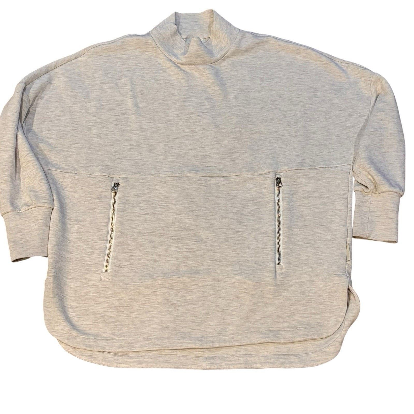 Varley Varley Bay Mock Neck Sweatshirt Medium Ivory Marl So Soft Size M / US 6-8 / IT 42-44 - 1 Thumbnail