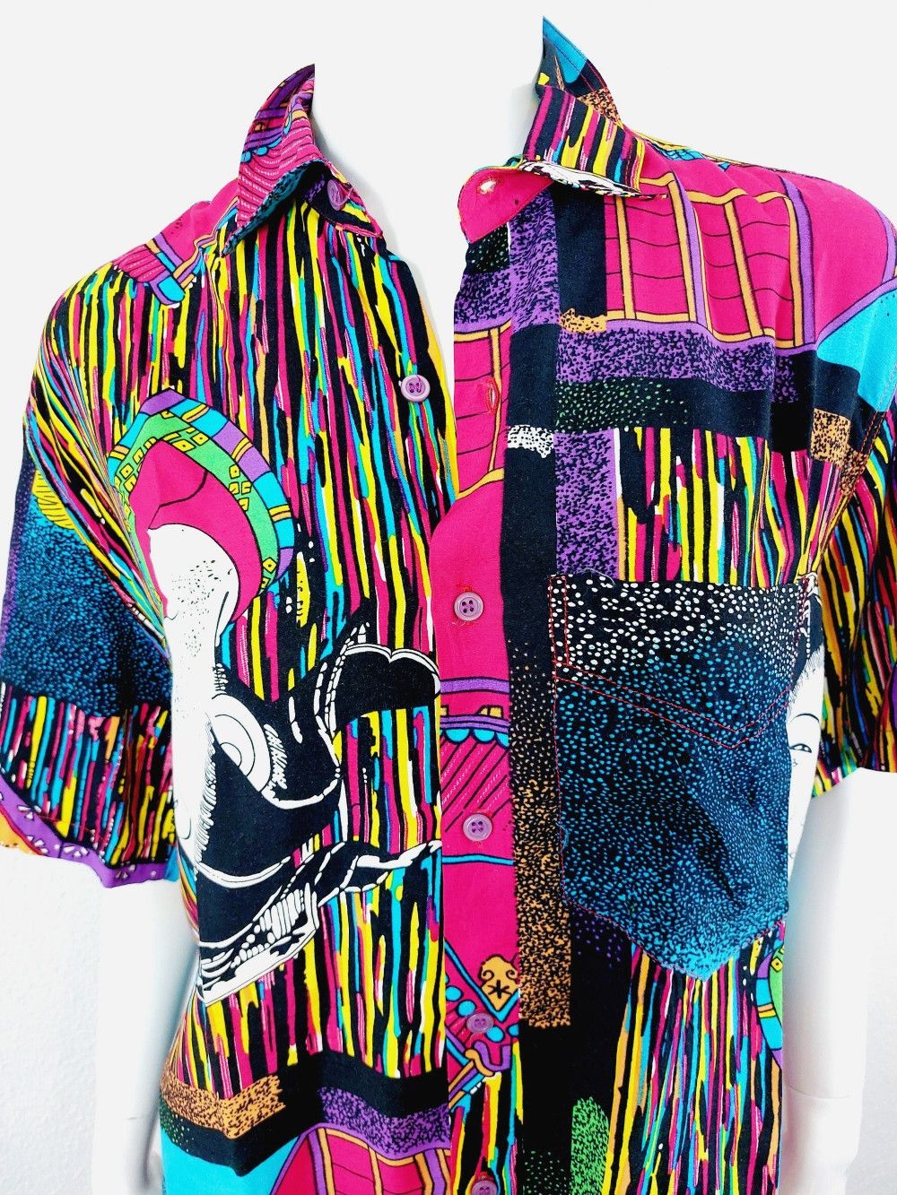Marithe + Francois Girbaud Marithe + Francois Girbaud Dragon Tiger Boho Shirt Pants Set Size M / US 6-8 / IT 42-44 - 6 Thumbnail