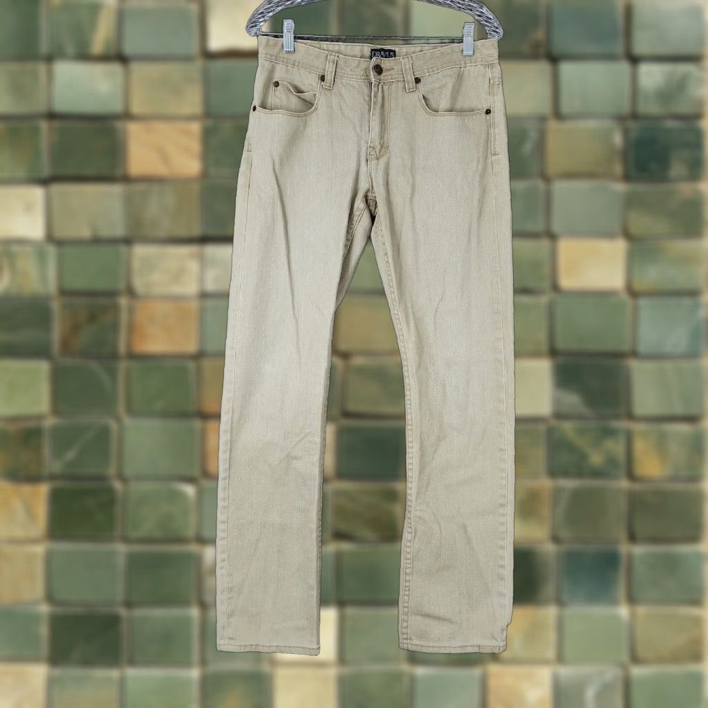 Vintage VINTAGE Dravus Jeans Men Straight Leg Slim Fit Beige Size 31x32 Size US 31 - 1 Thumbnail