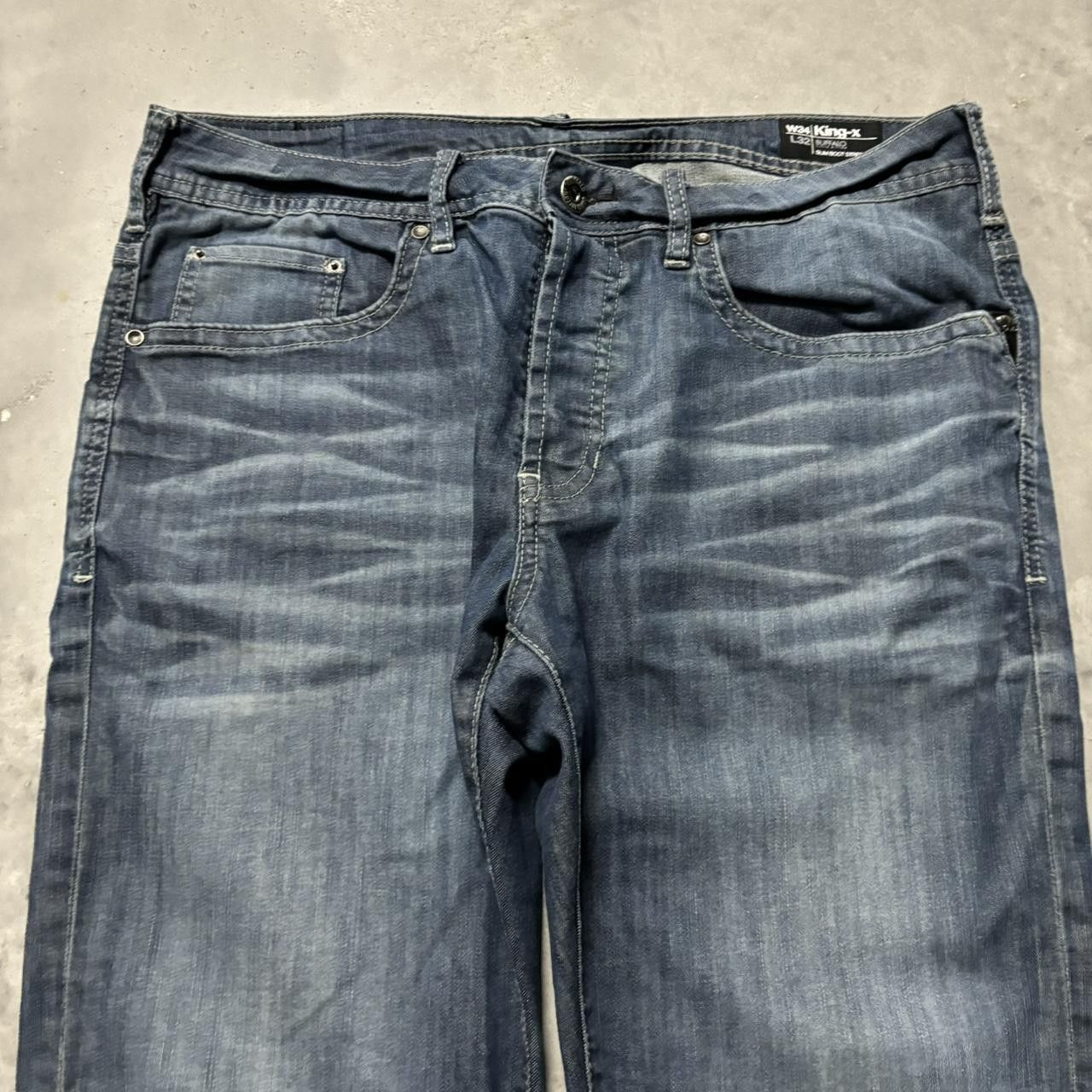 Japanese Brand × Vintage Crazy Vintage Y2K/2000s Grunge Dark Wash Bootcut Denim Jeans! Size US 34 / EU 50 - 5 Thumbnail