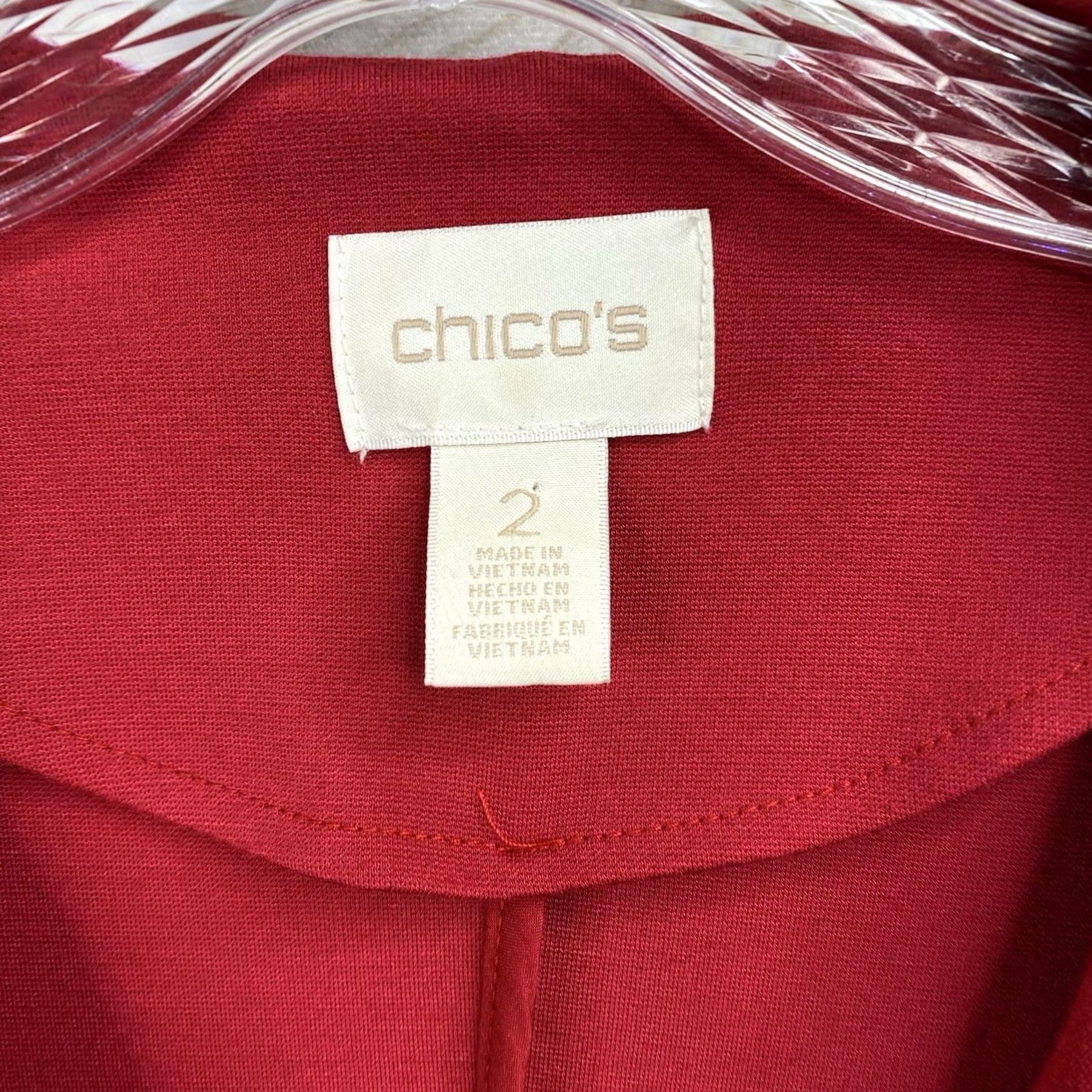 Vintage Chico's Red Zippers Detail Moto Jacket Blazer Office Career Open Front Shirt Womens Size L Size L / US 10 / IT 46 - 3 Thumbnail