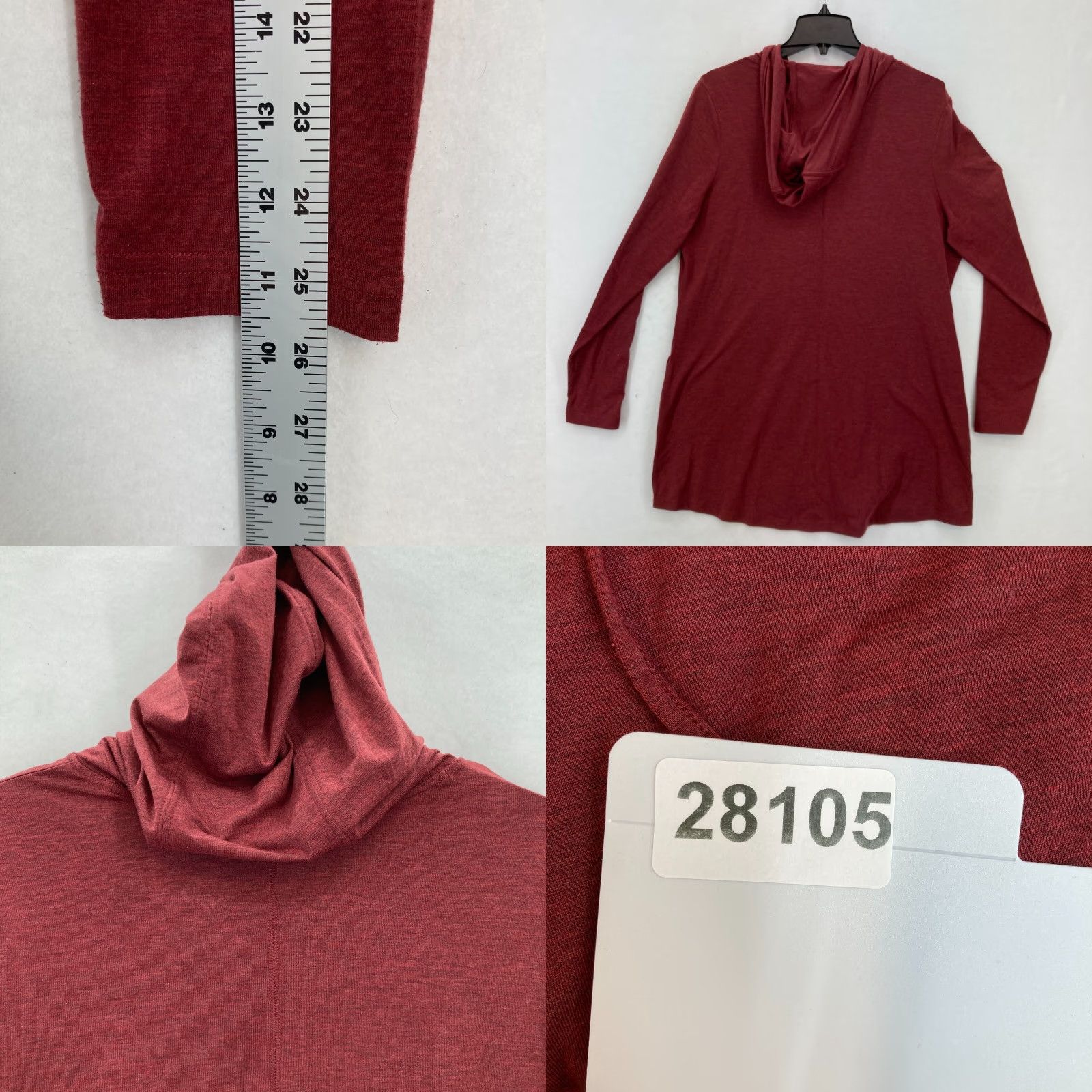 Vintage Duluth NoGa Hoodie Sweatshirt Women's Large Red Wool Blend Lightweight Stretch Pullover Hooded Casual Travel Workwear Size L / US 10 / IT 46 - 8 Thumbnail