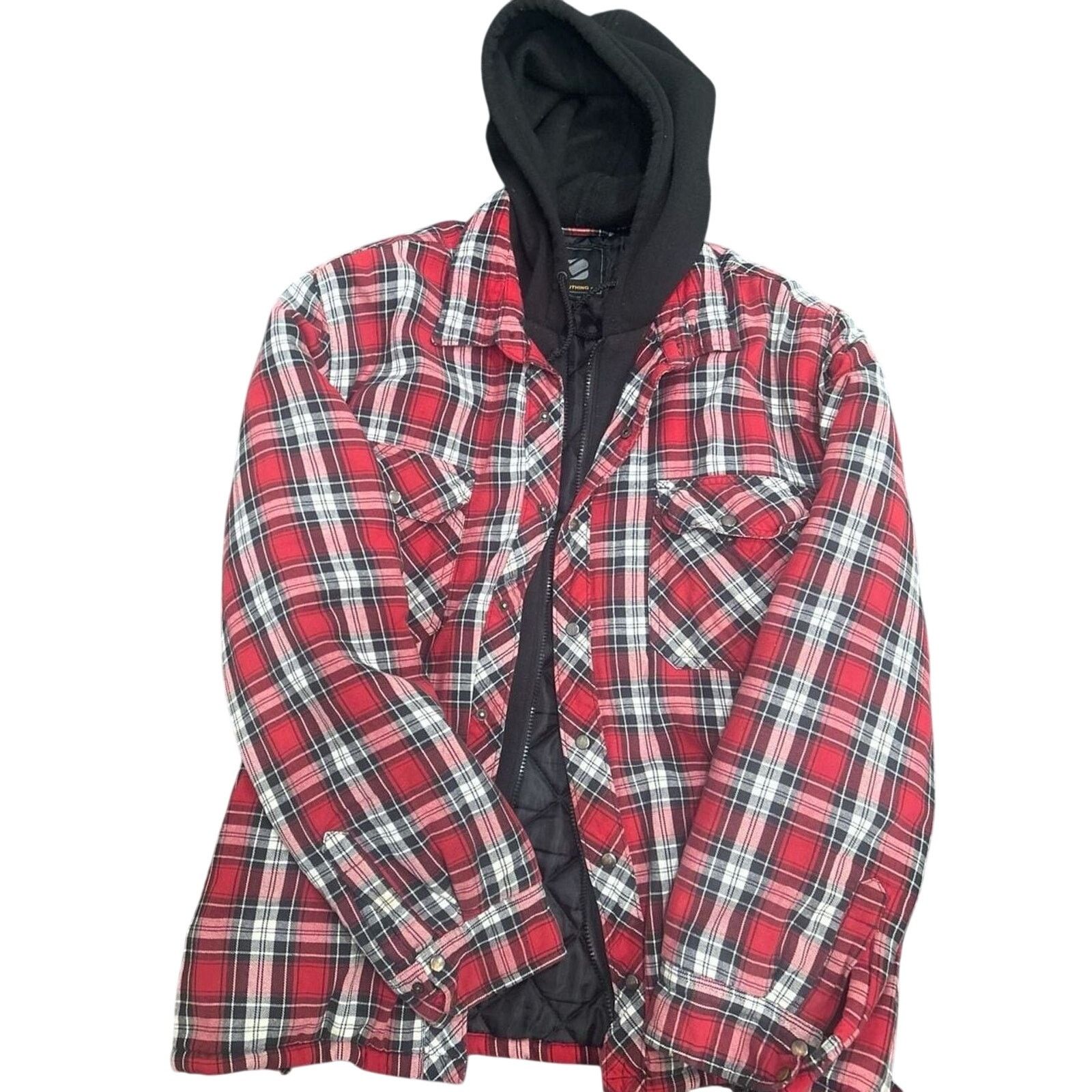 BCBGeneration BC Clothing Co. Men's Red Plaid Quilted Hooded Flannel XXL Size US XXL / EU 58 / 5 - 1 Thumbnail
