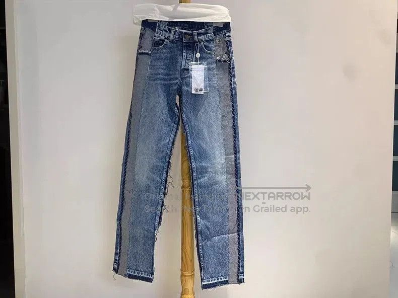 Maison Margiela Washed Deconstructed Denim Pants.