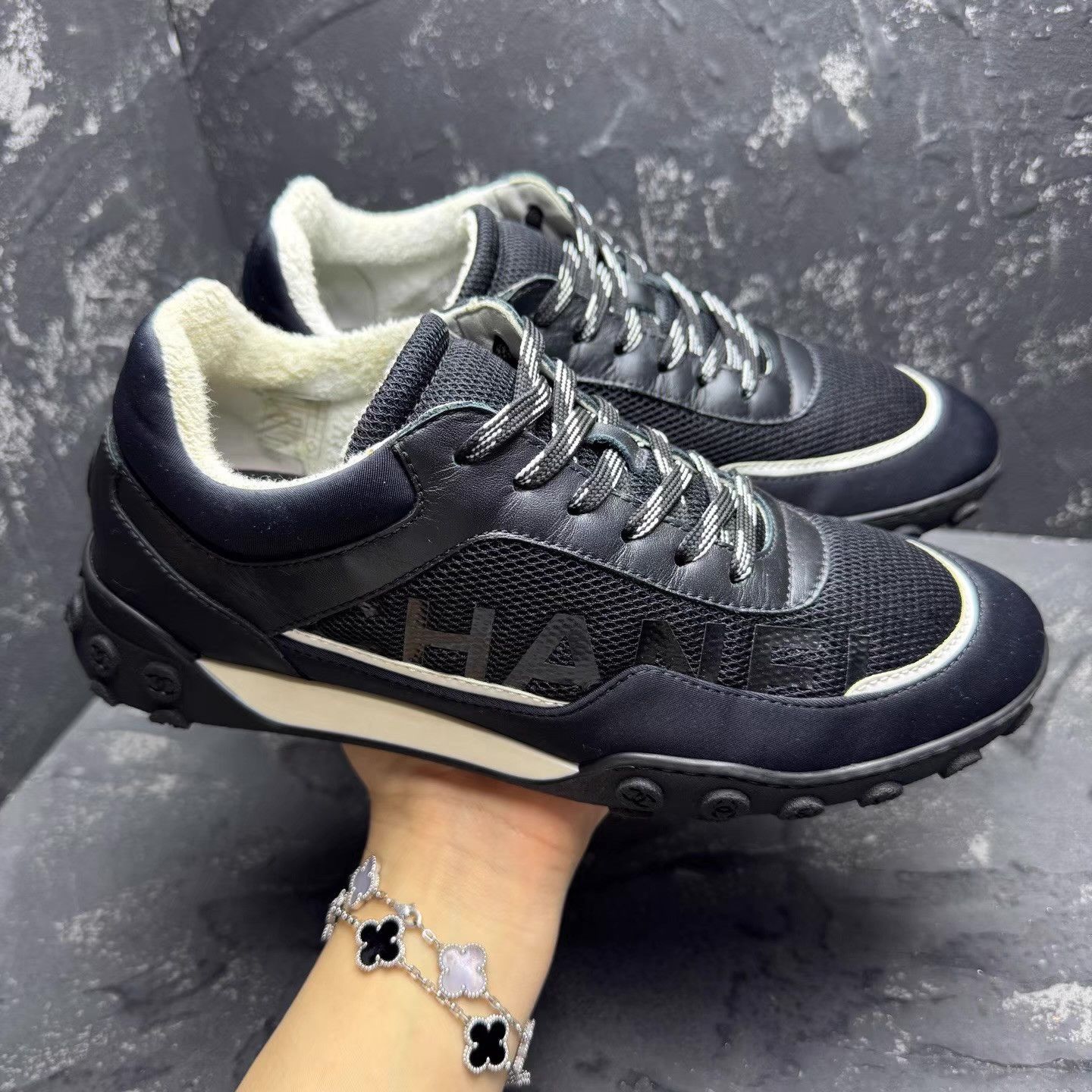 Chanel Chanel Black Sneakers, German Army Trainer style Q10 Size US 6.5 / EU 39-40 - 3 Thumbnail